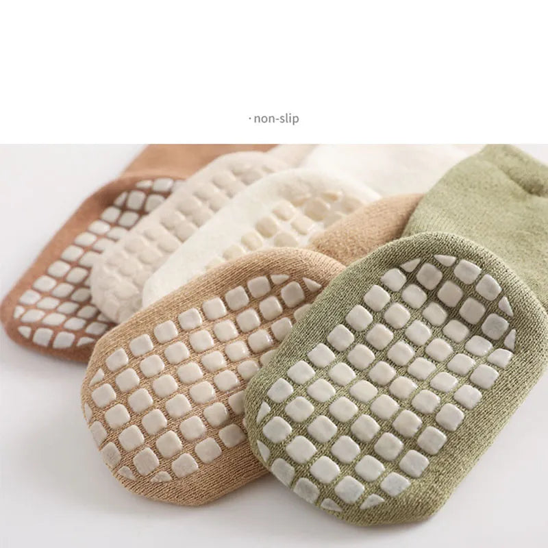 Set Of 5 Non-slip Socks For Children