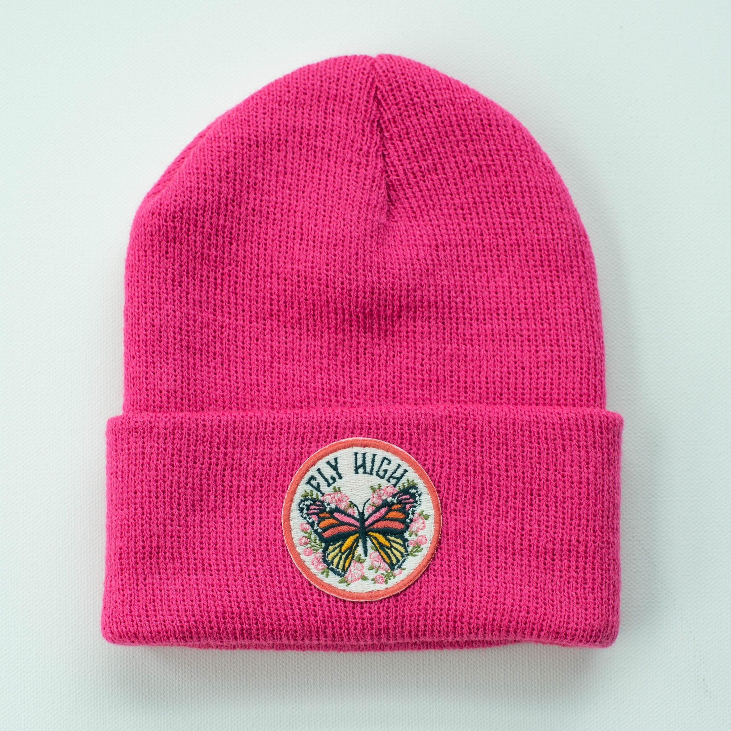Fly High Butterfly - Fuchsia Kids Beanie