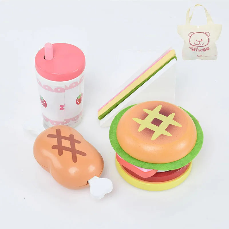 Wooden Pretend Play Food For Children Multivariant