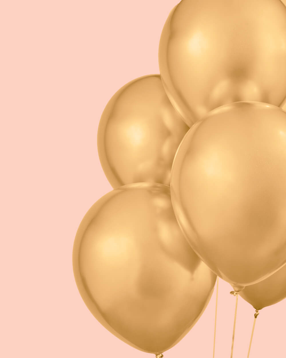 Gold Chrome Pack - 25 Metallic Balloons