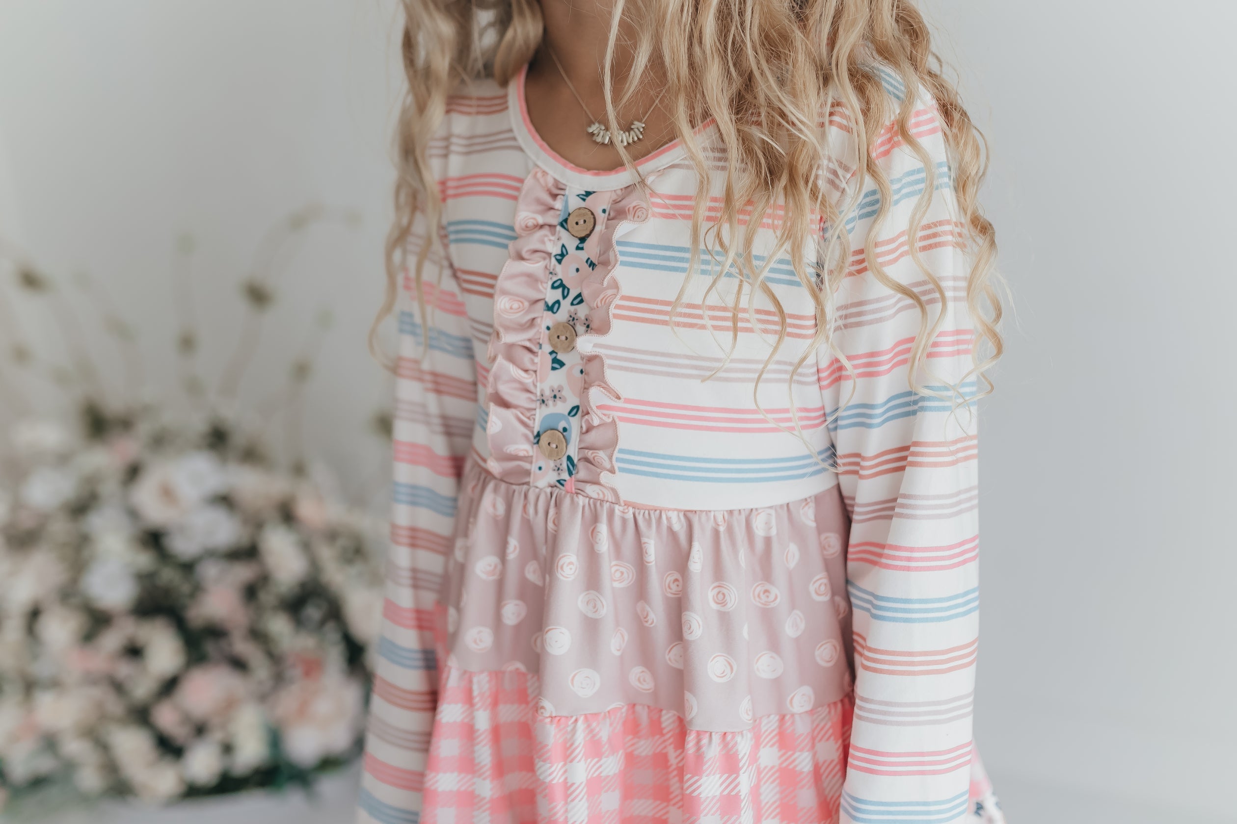 3 Tiered Sand Floral Pant Set