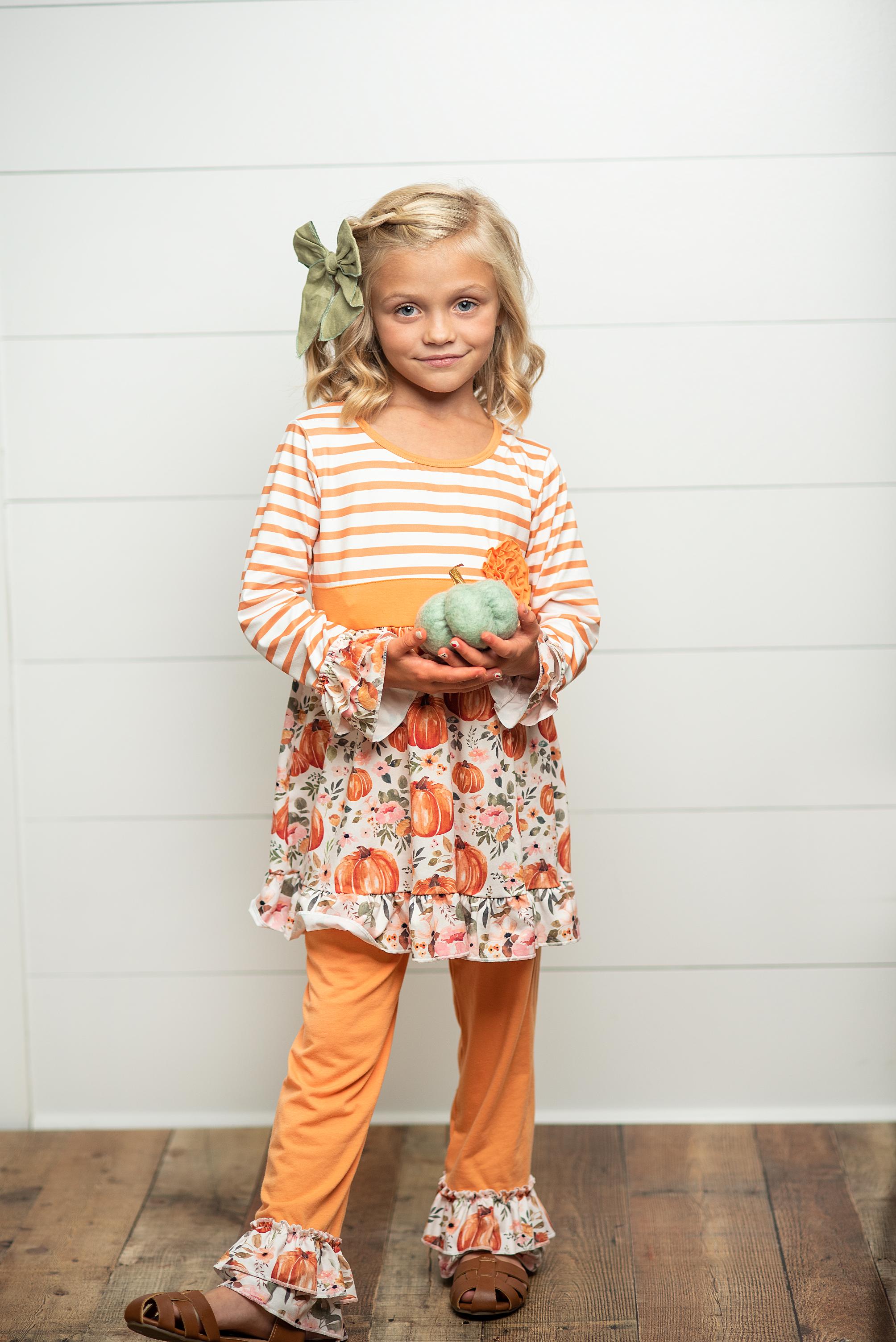 Pumpkin Stripe Pant Set