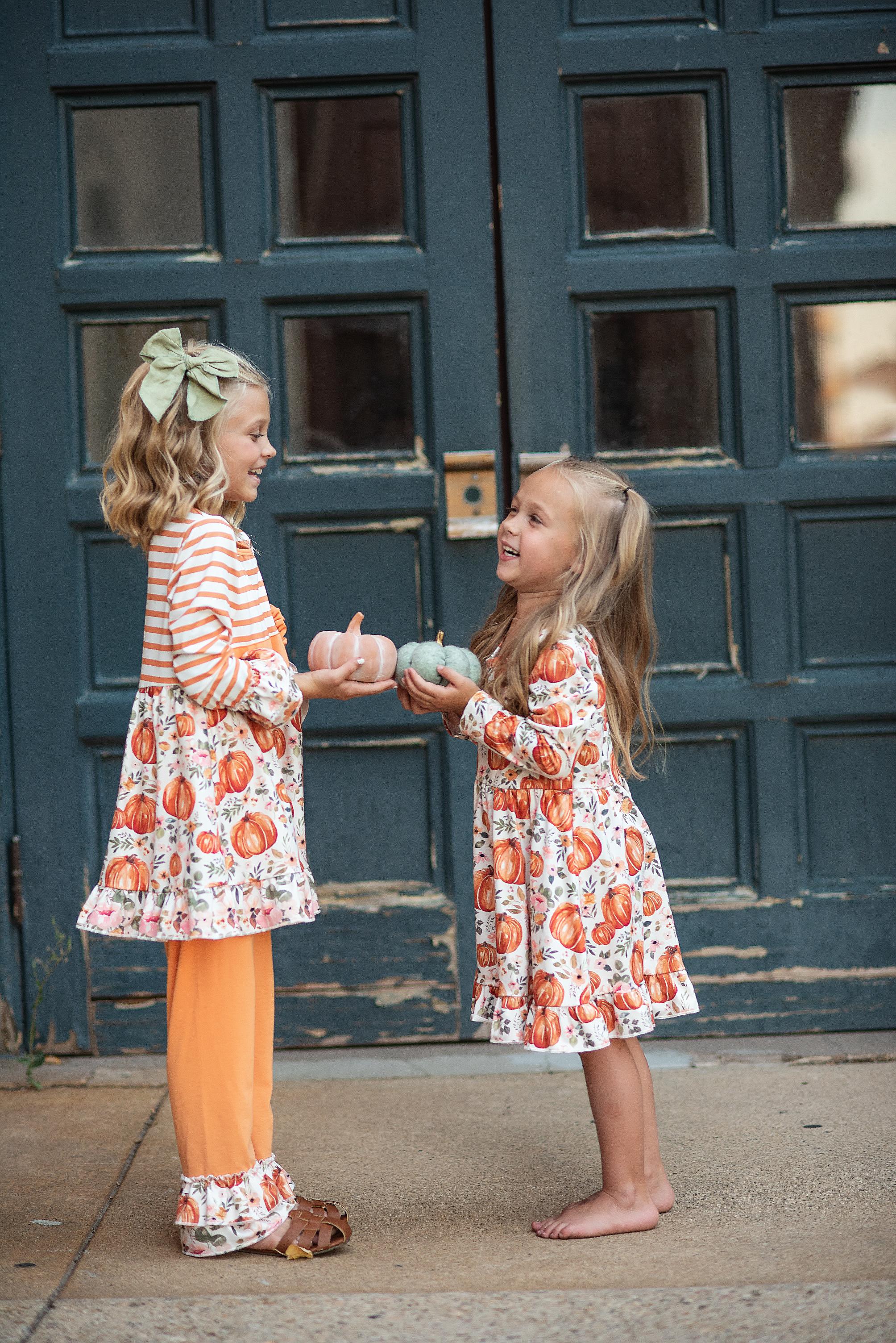 Pumpkin Stripe Pant Set