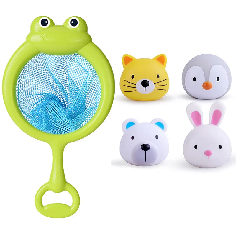 Bath Set Toy With Light Fishing Net And Animals