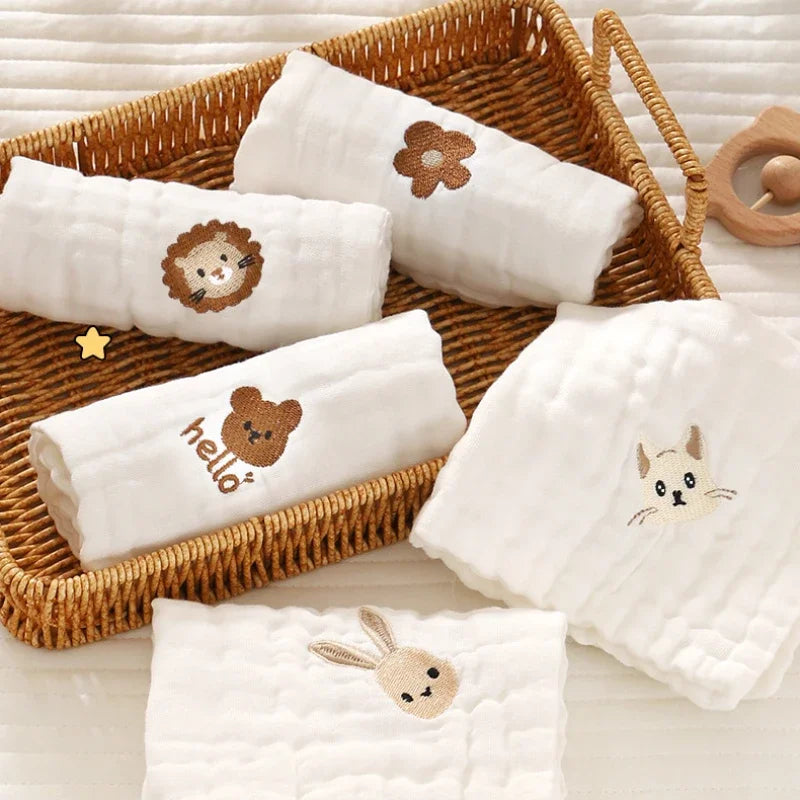 6 Layer Cotton Embroidered Baby Burp Cloth Multivariant