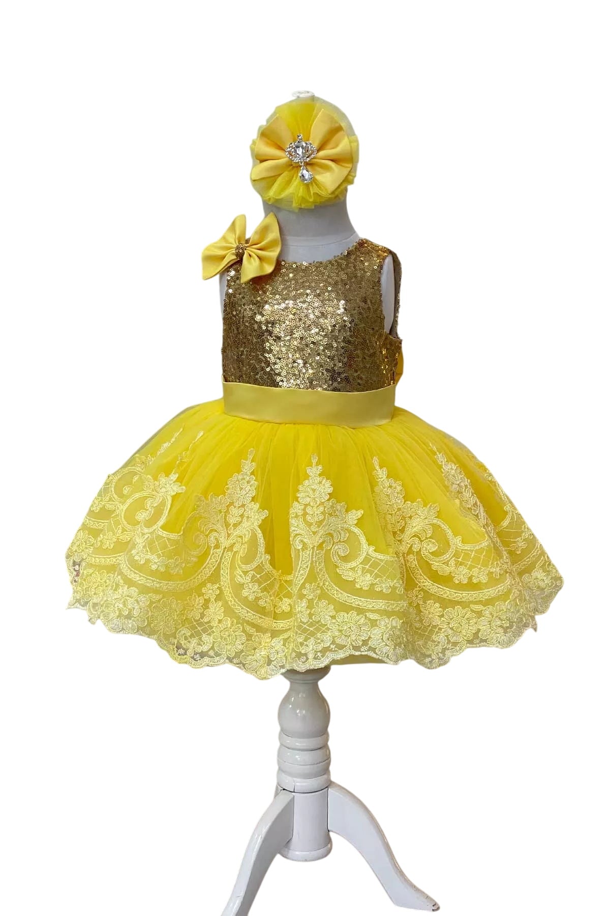 Shay Gold & Yellow Party Dress