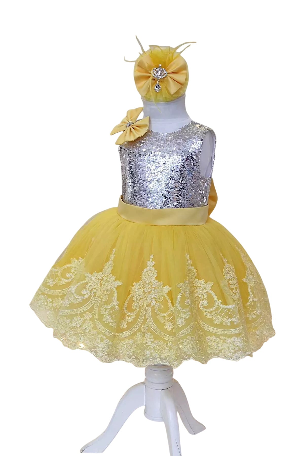 Shay Silver & Yellow Party Dress