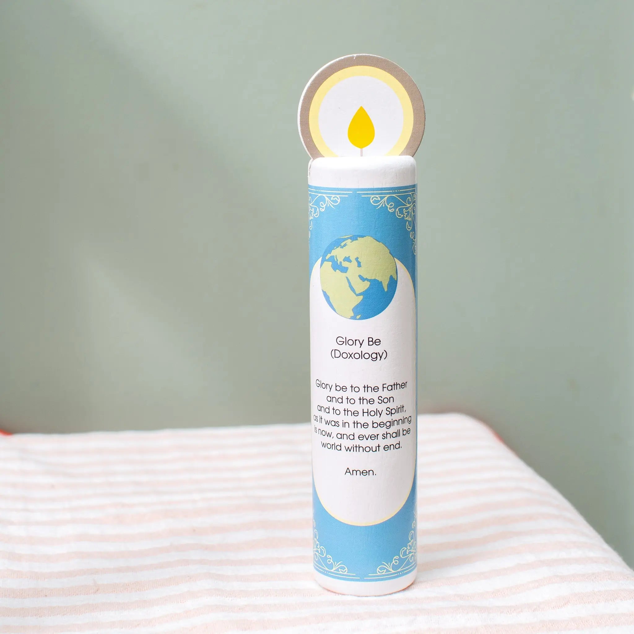 Blessed Trinity (glory Be) Wooden Prayer Candle