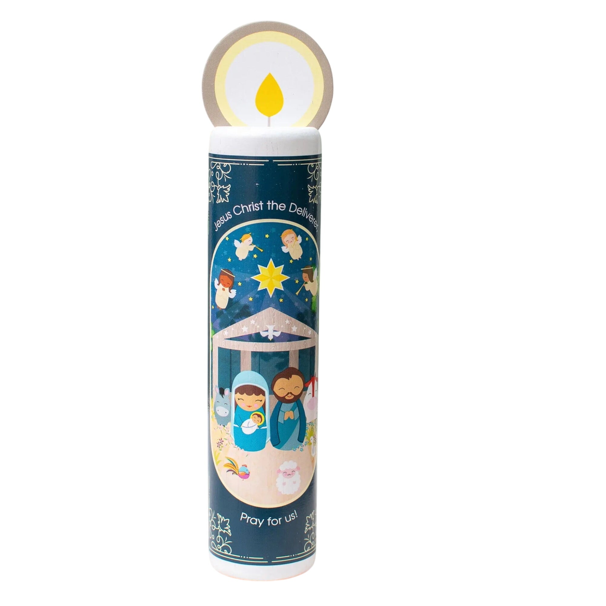 Jesus Christ, The Deliverer (christmas Anticipation) Wooden Prayer Candle