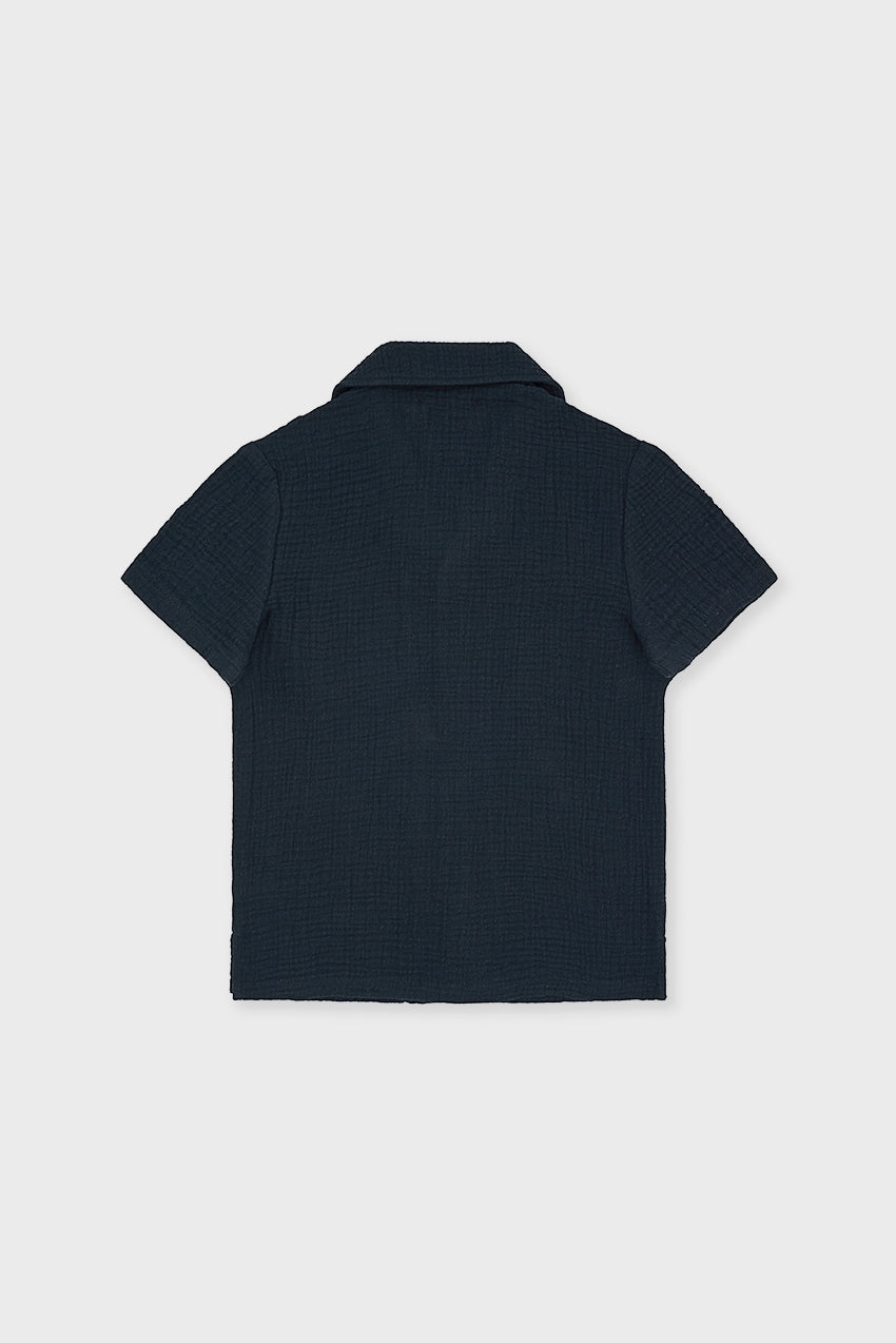 Organic Cotton Camp Collar Waffle Shirt