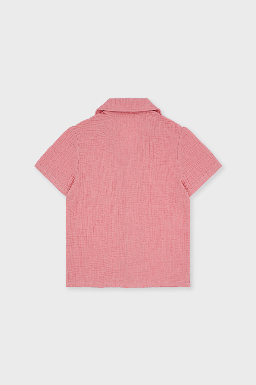 Organic Cotton Camp Collar Waffle Shirt