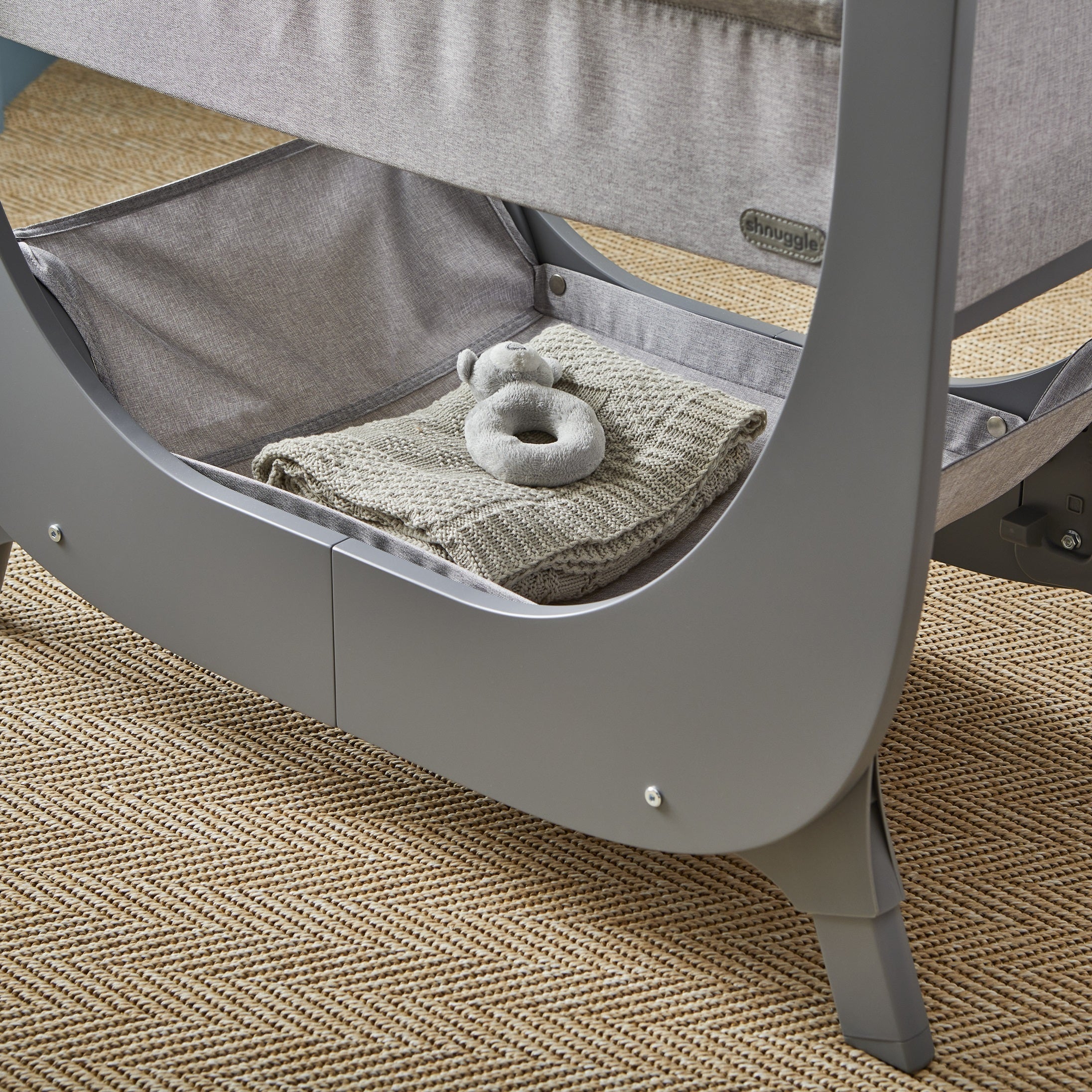 Shnuggle Air Lite Bedside Crib | Height Adjustable Baby Bed With Mattress