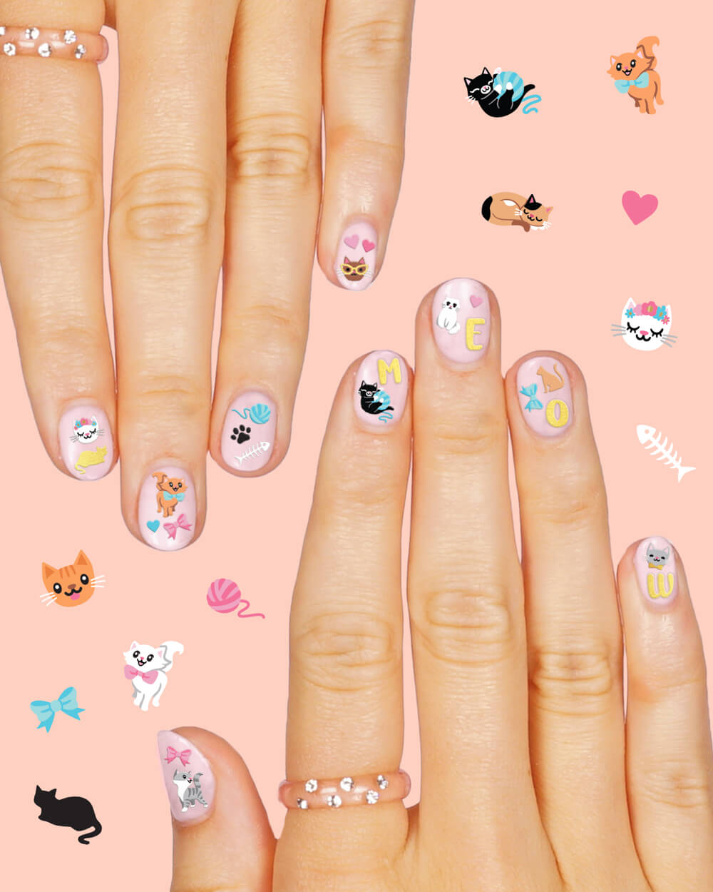 Cool Cat Nail Stickers - 608 Nail Stickers