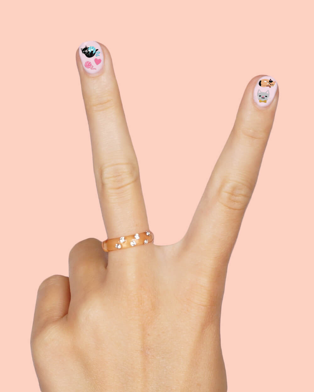Cool Cat Nail Stickers - 608 Nail Stickers