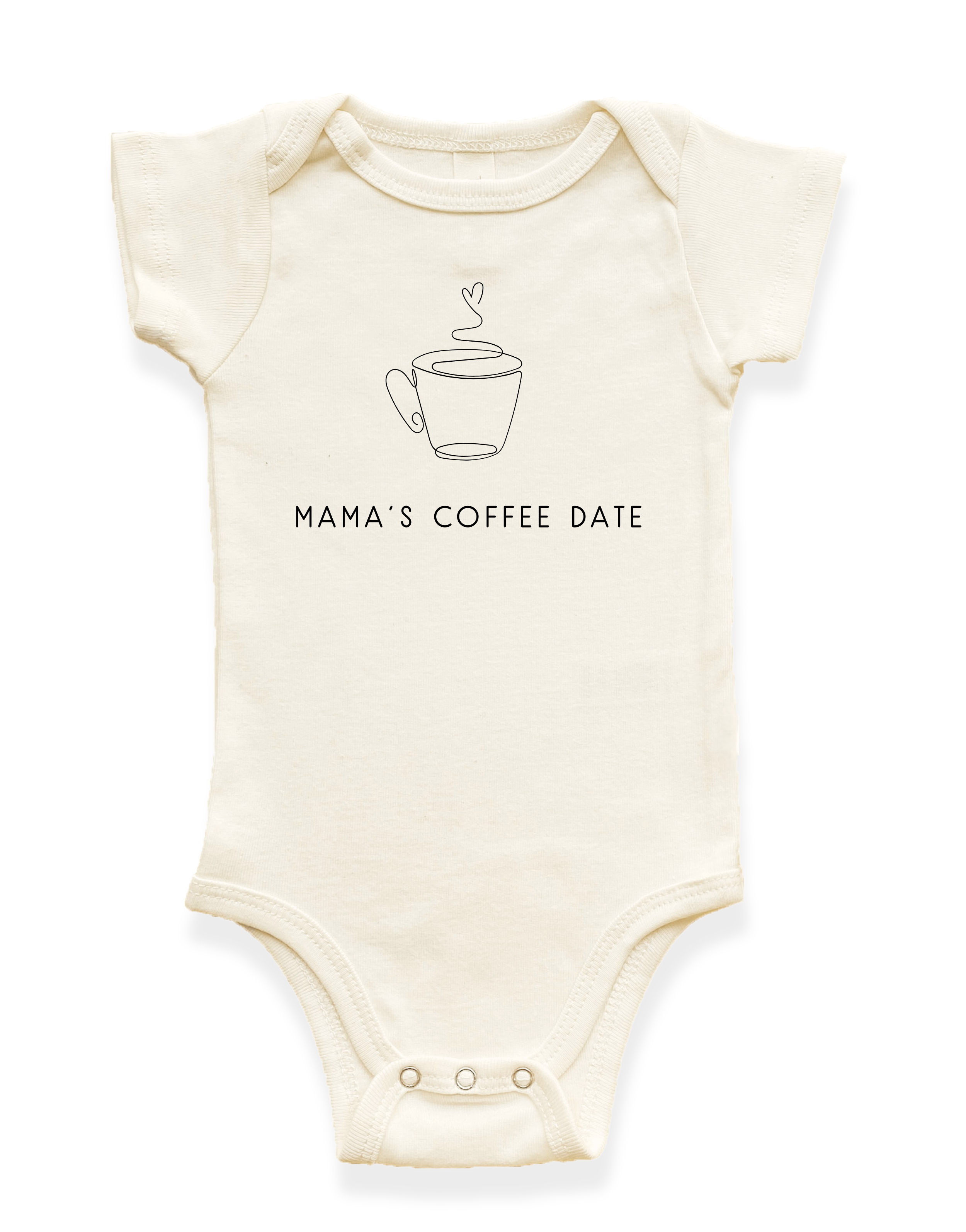 Mama's Coffee Date Organic Cotton Baby Bodysuit Short Sleeve
