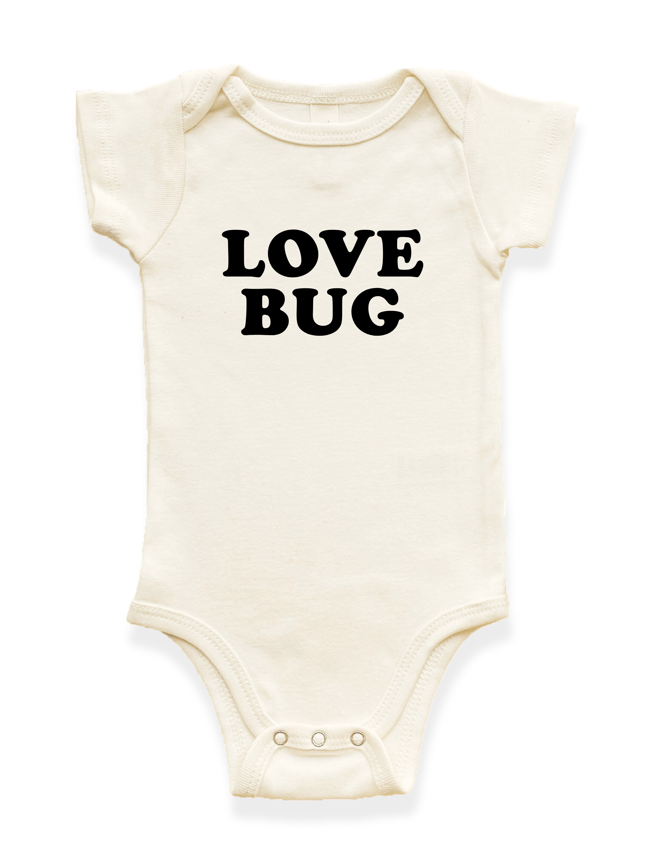 Love Bug Organic Cotton Baby Bodysuit Short Sleeve