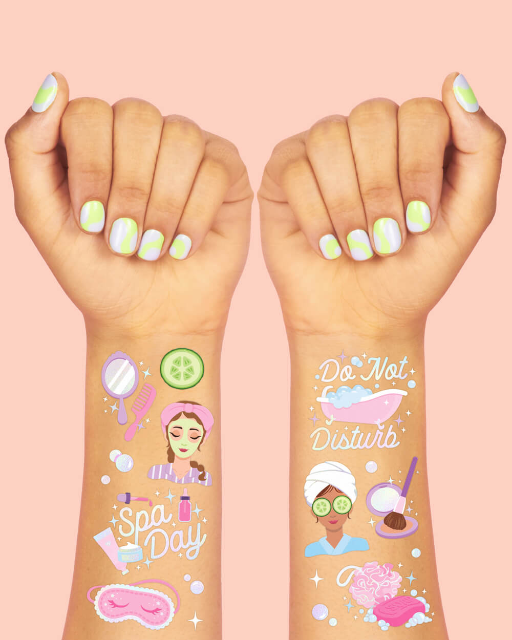 Spa Day Tats - 62 Foil Temporary Tattoos