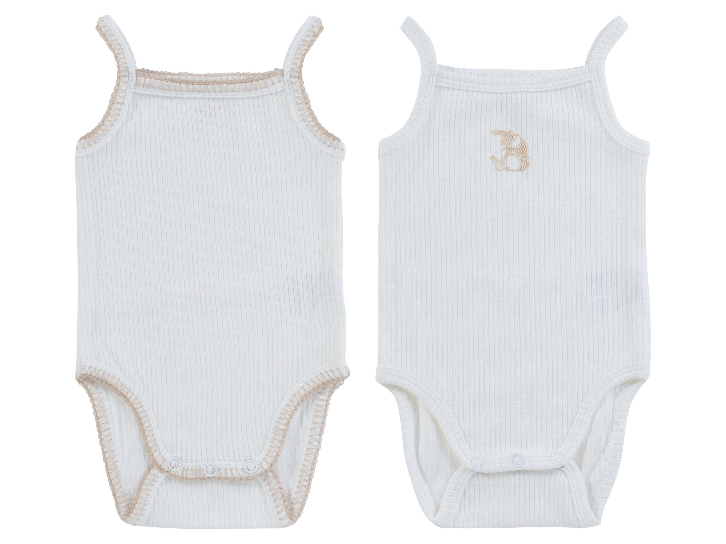 Toile Onesies Set Of 2 - Stone