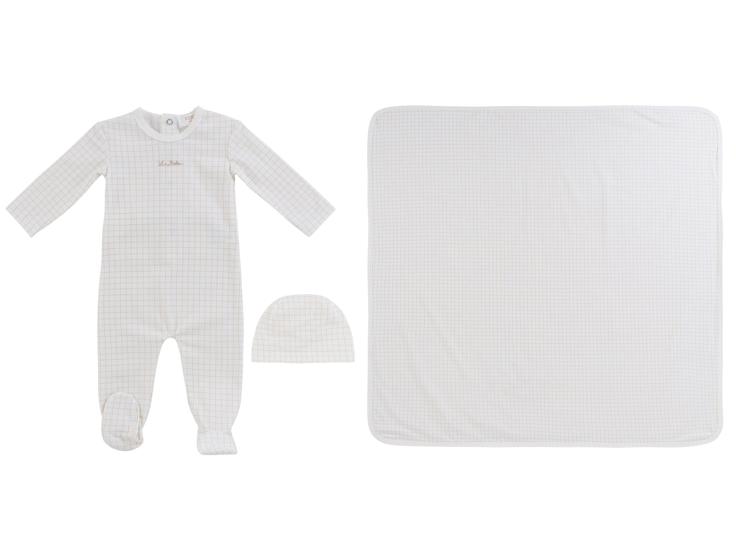 Teddy Au Pane Footie 3pc Set - Stone