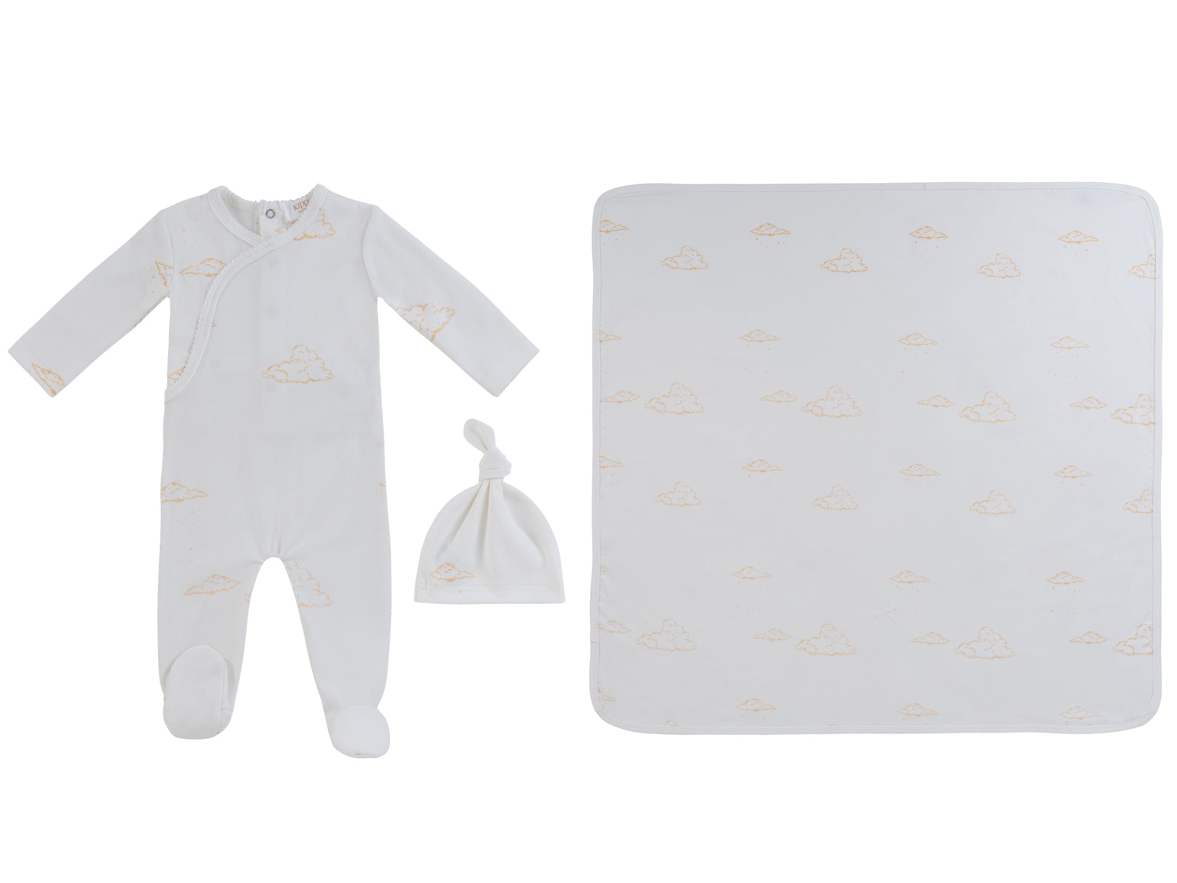 Starlight Wrap Footie 3pc Set - White