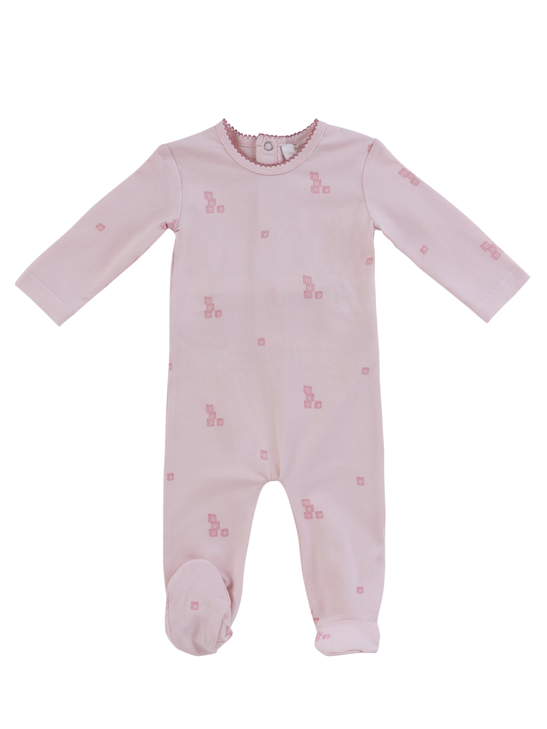 Baby Blocks Footie - Pink