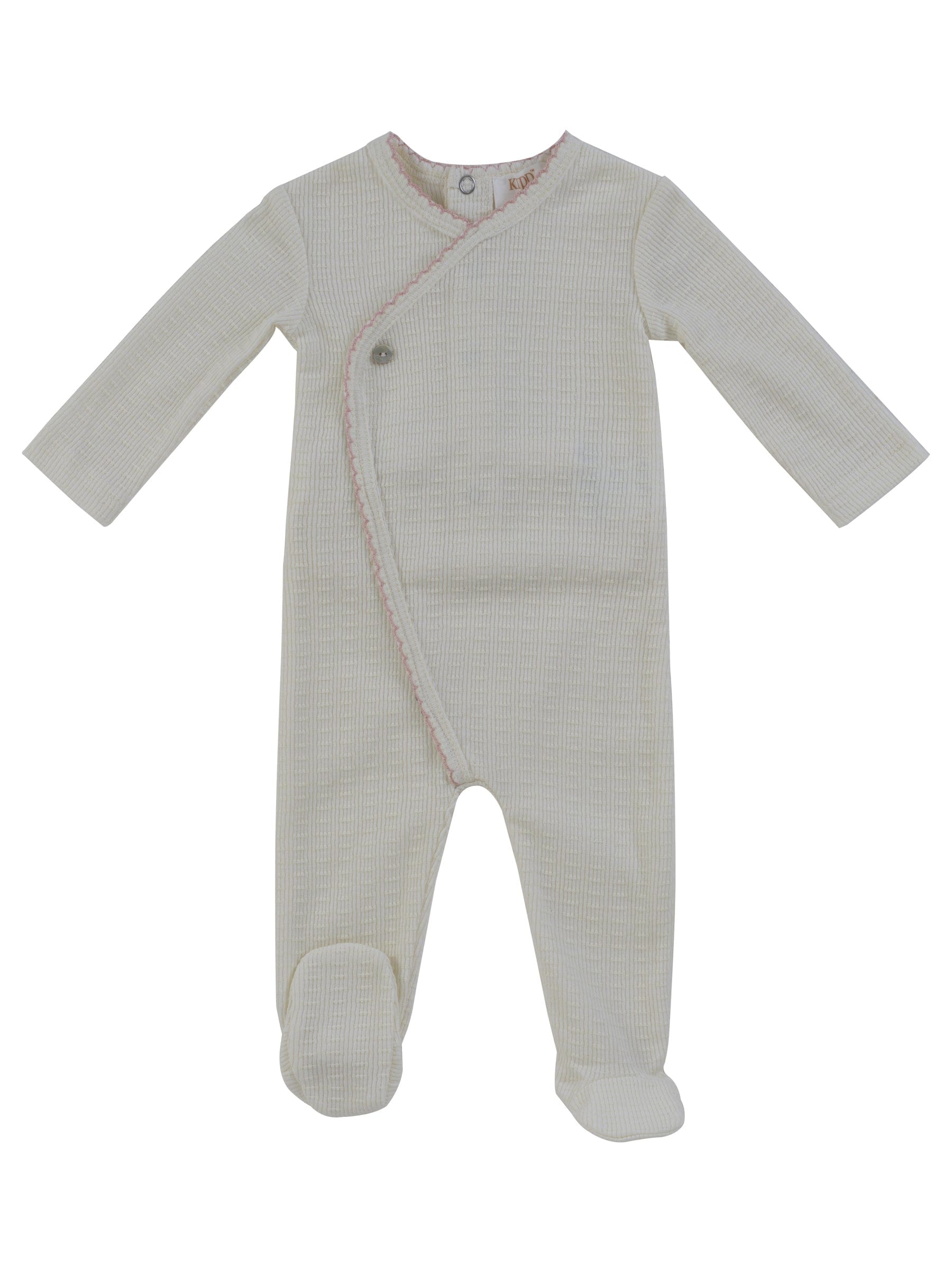 Textured Knit Wrap Footie - Pink