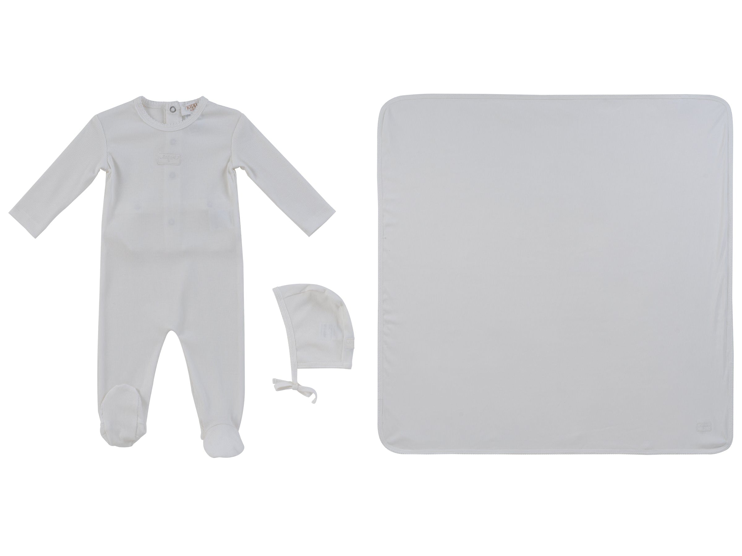 Enfant Rib Footie 3pc Set - White