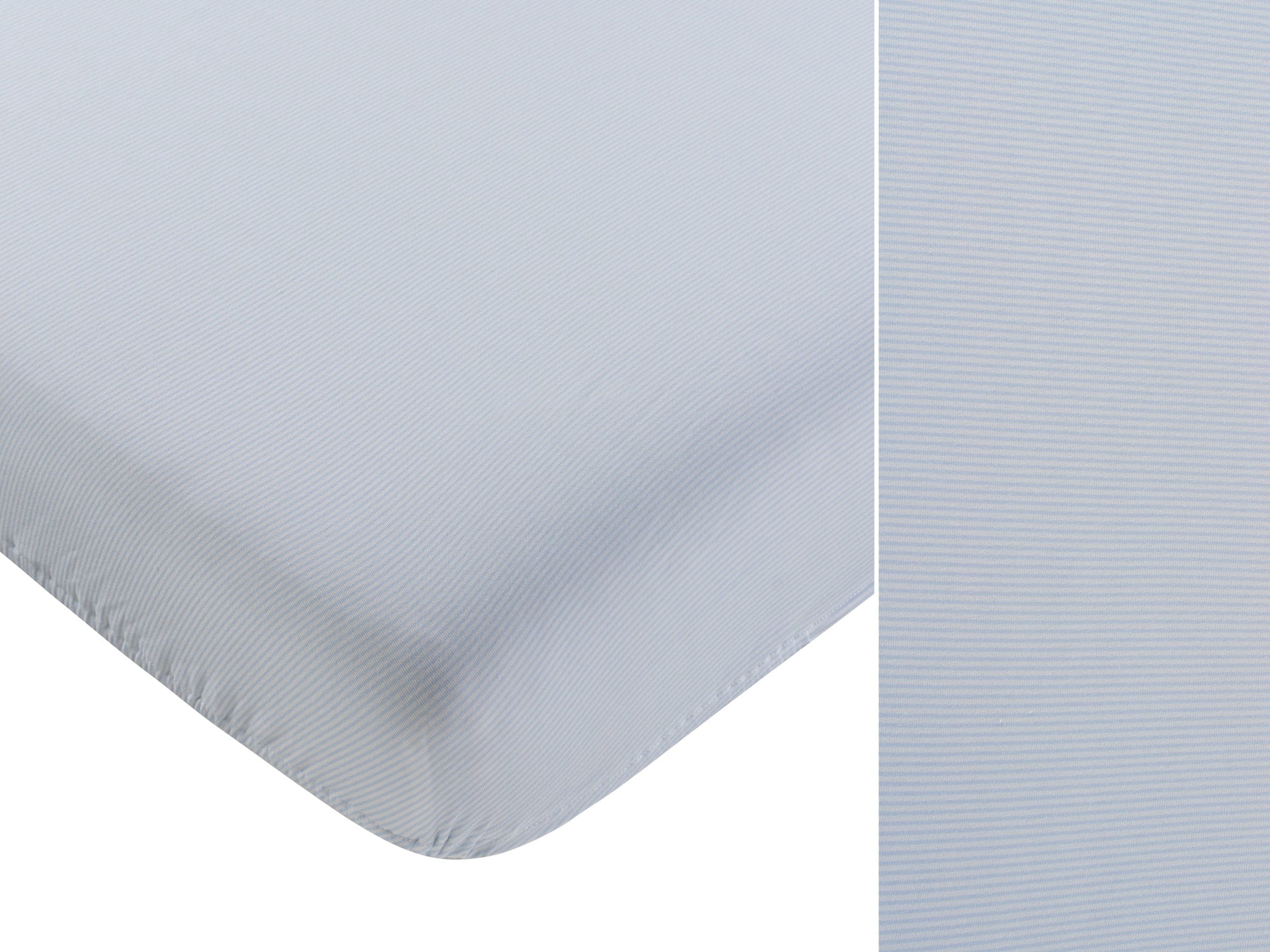 Carrera Pinstripe Fitted Full Crib Sheet - Blue