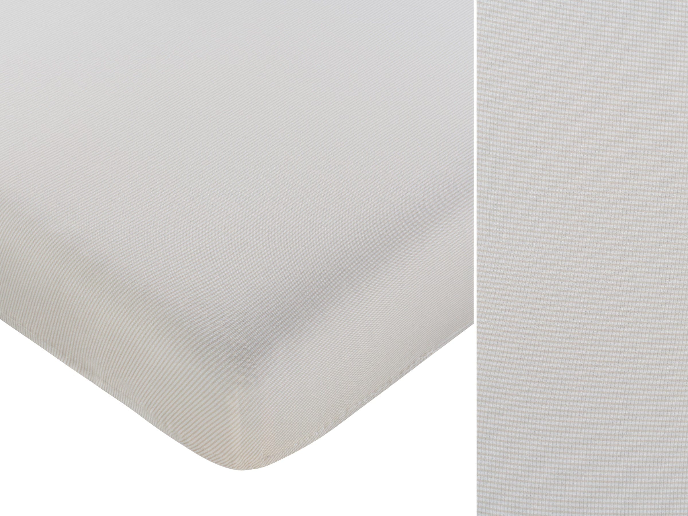 Carrera Pinstripe Fitted Full Crib Sheet - Stone