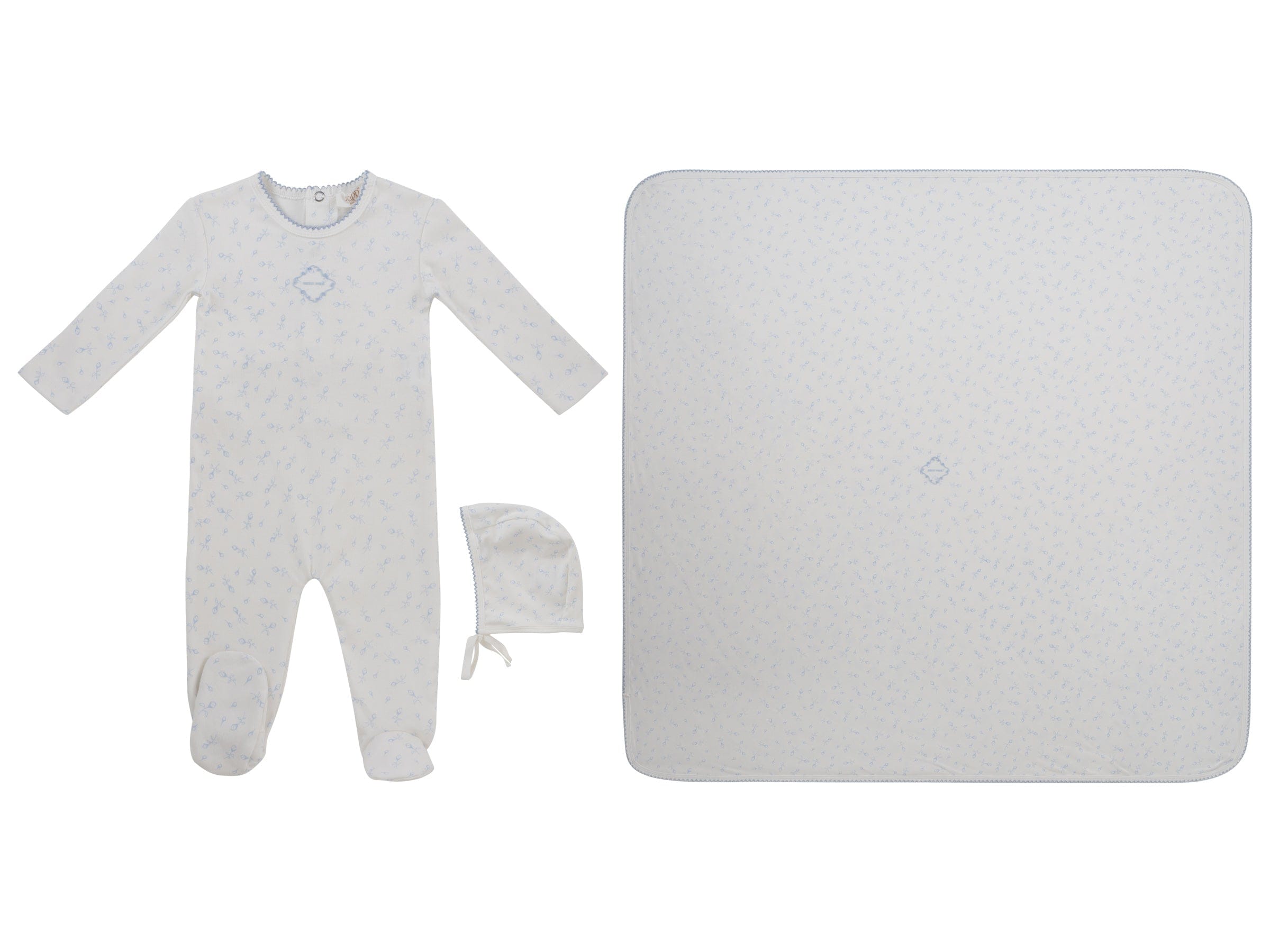 Petit Pois Footie 3pc Set - Light Blue