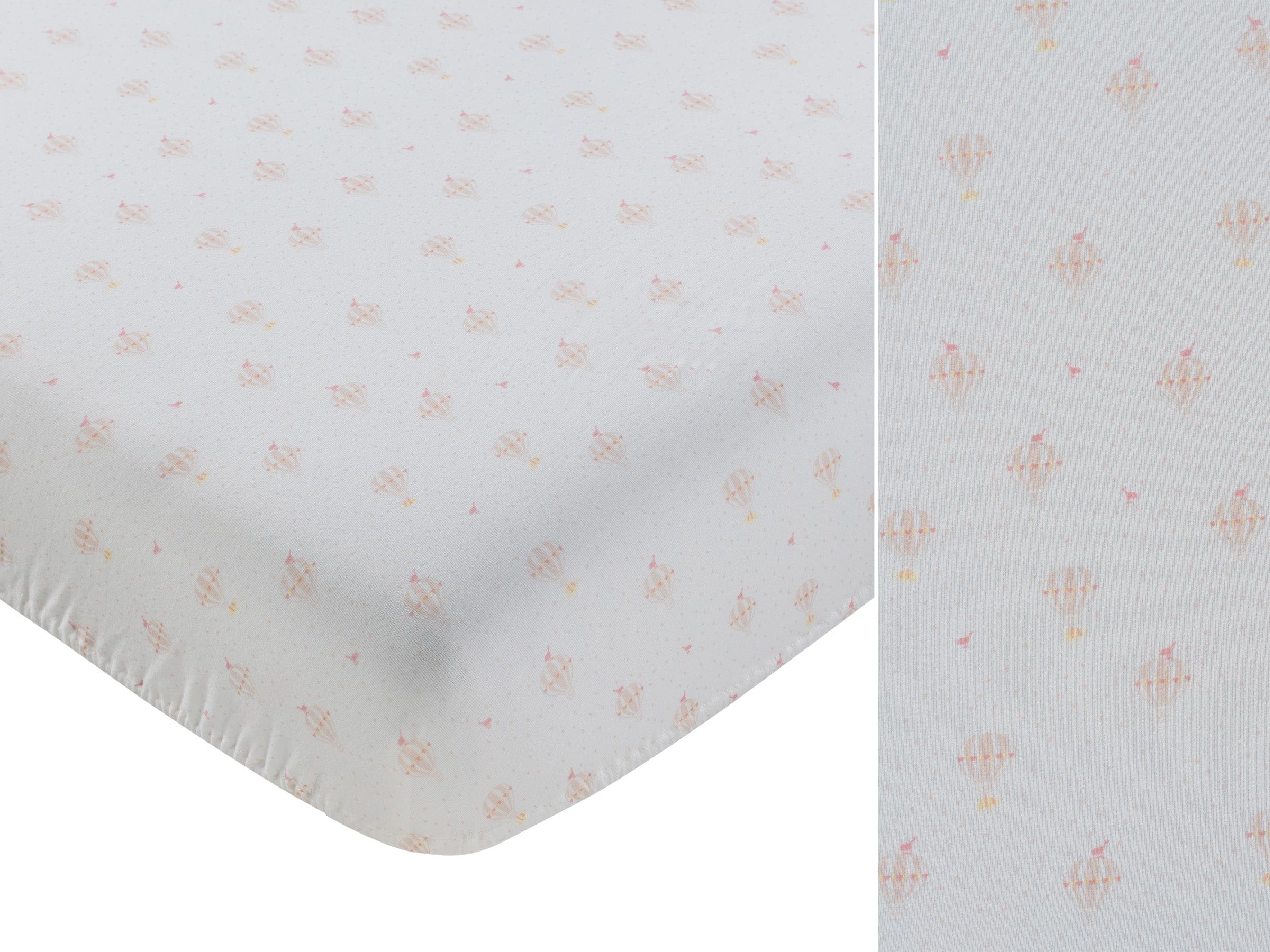 Up & Away Fitted Porta Crib Sheet - Pink