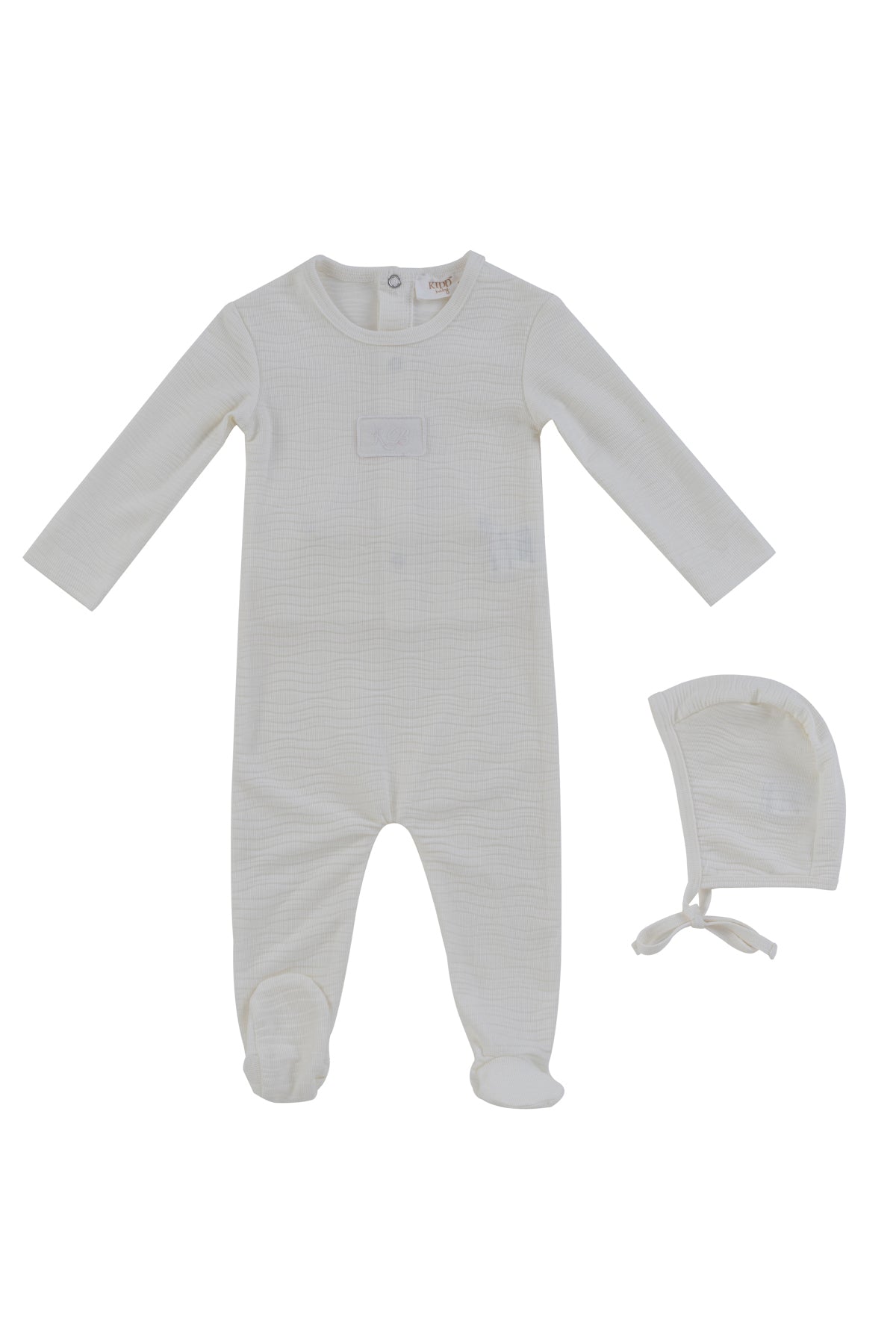 Kb Patch Footie + Hat - White
