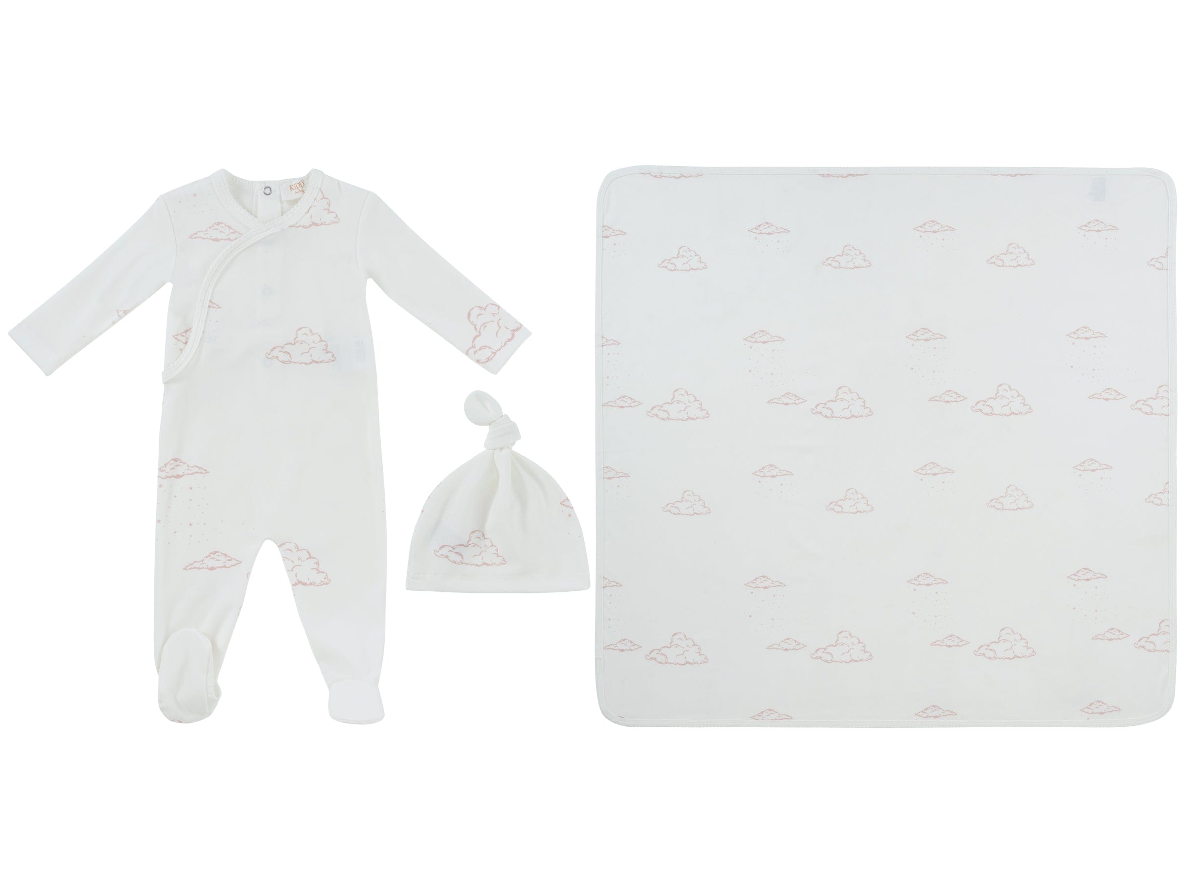 Starlight Wrap Footie 3pc Set - White Pink