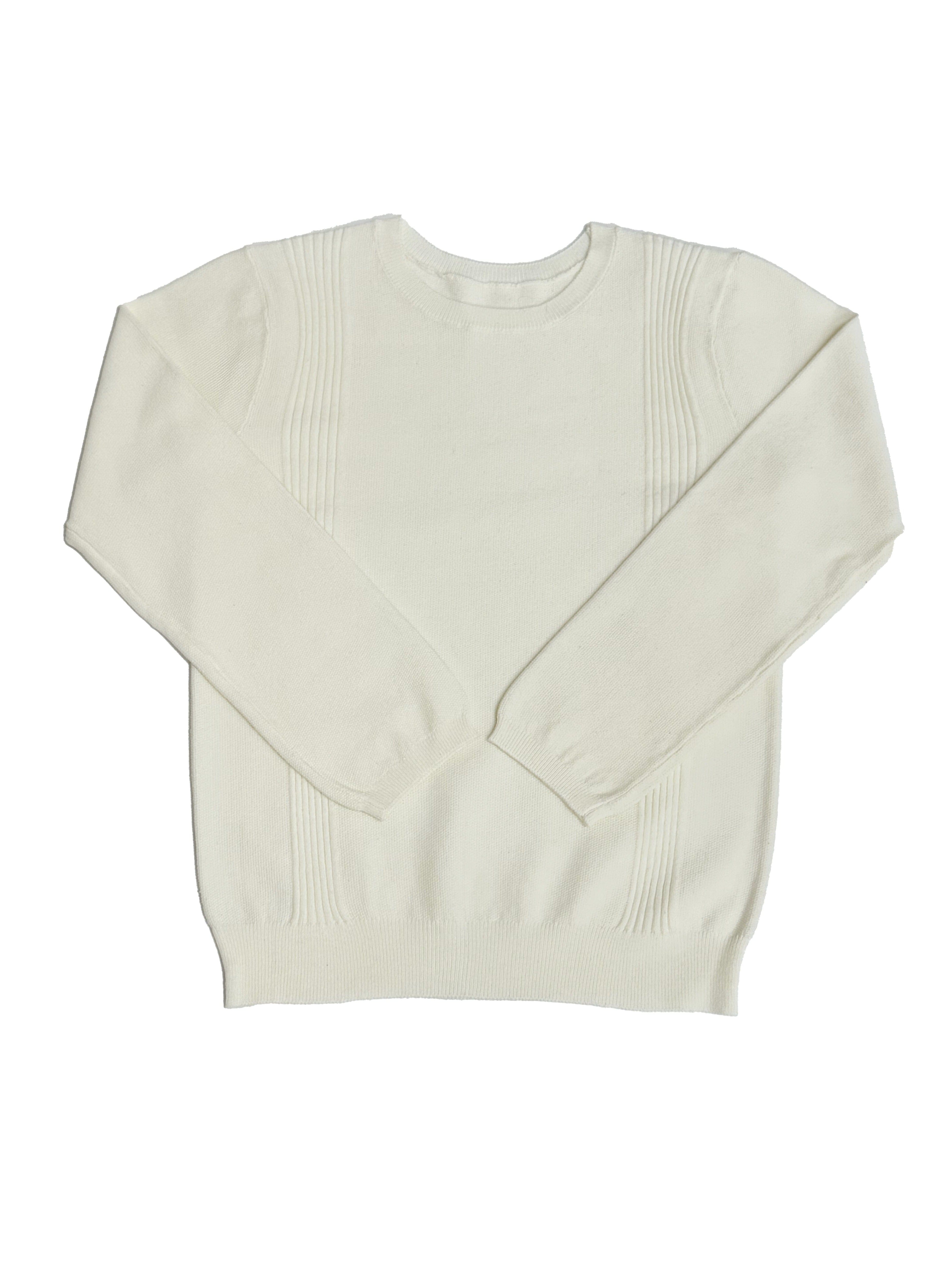 Todd Knit Long Sleeve Sweater - White
