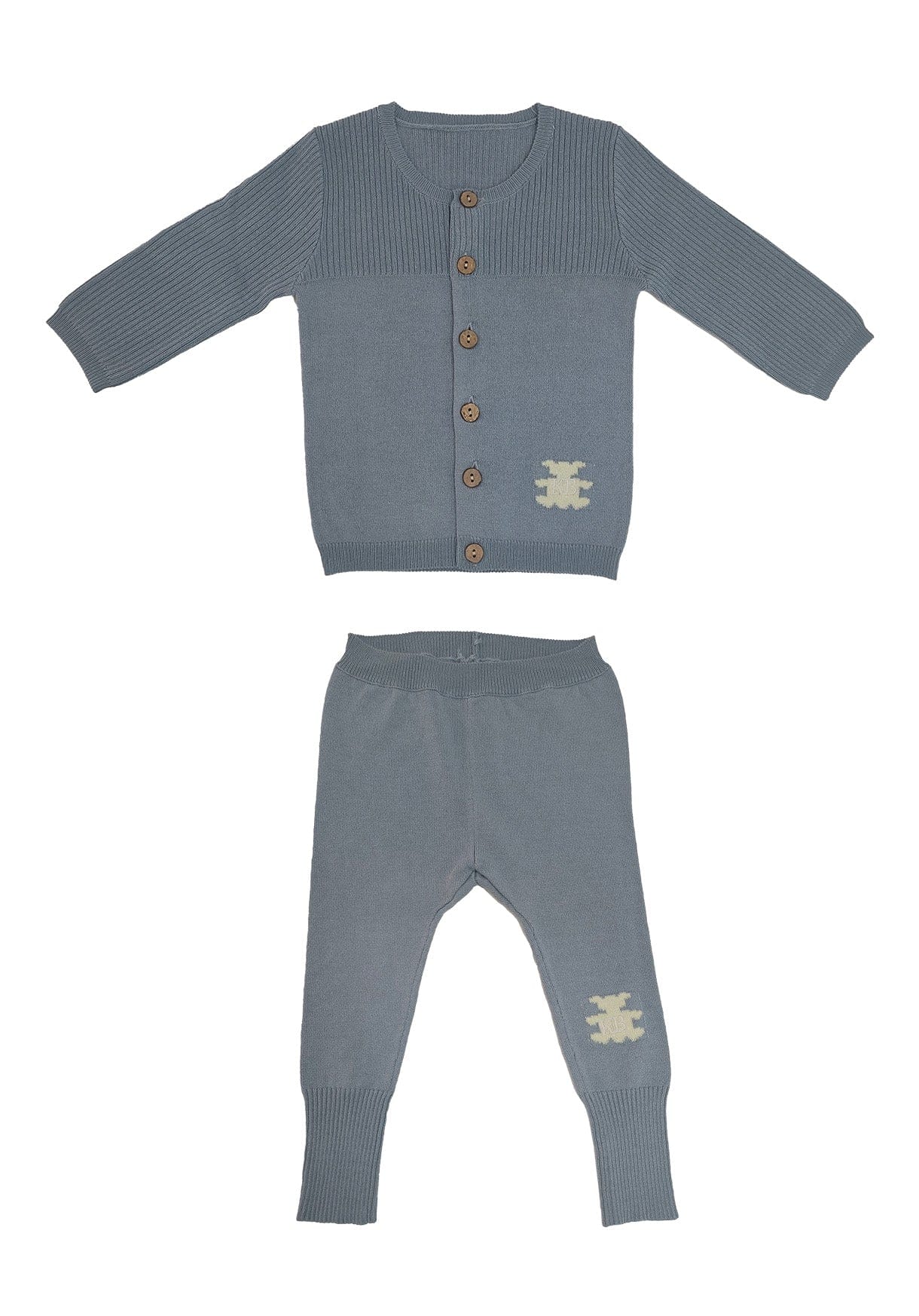 Teddy Knit Set - Blue