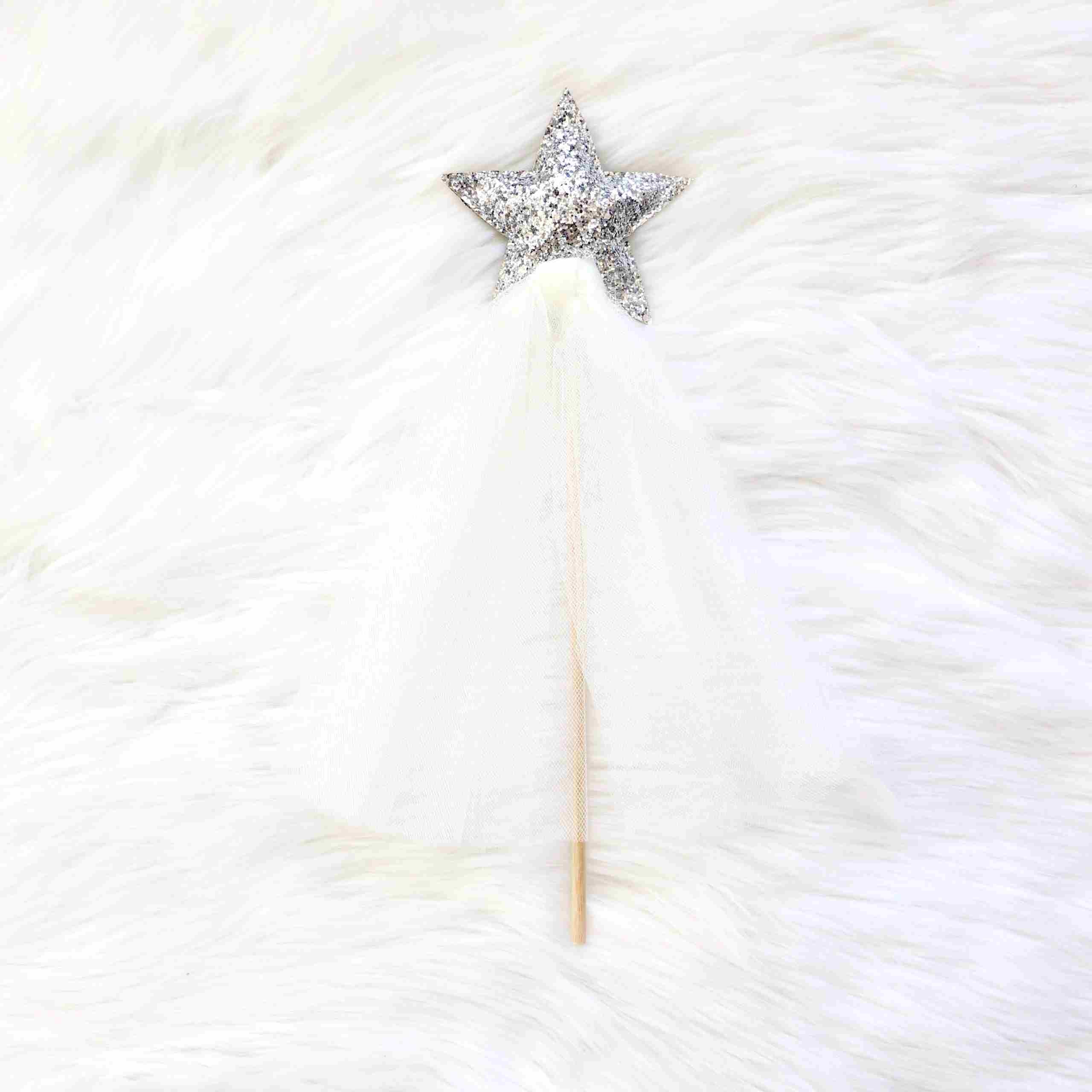 Sparkle Magic Wand - Silver/white