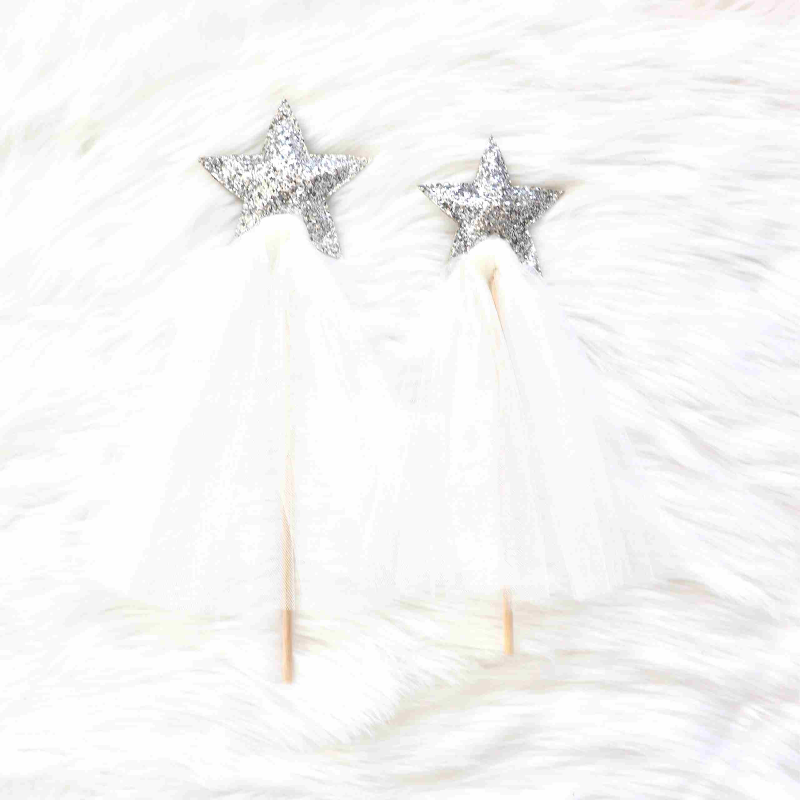 Sparkle Magic Wand - Silver/white
