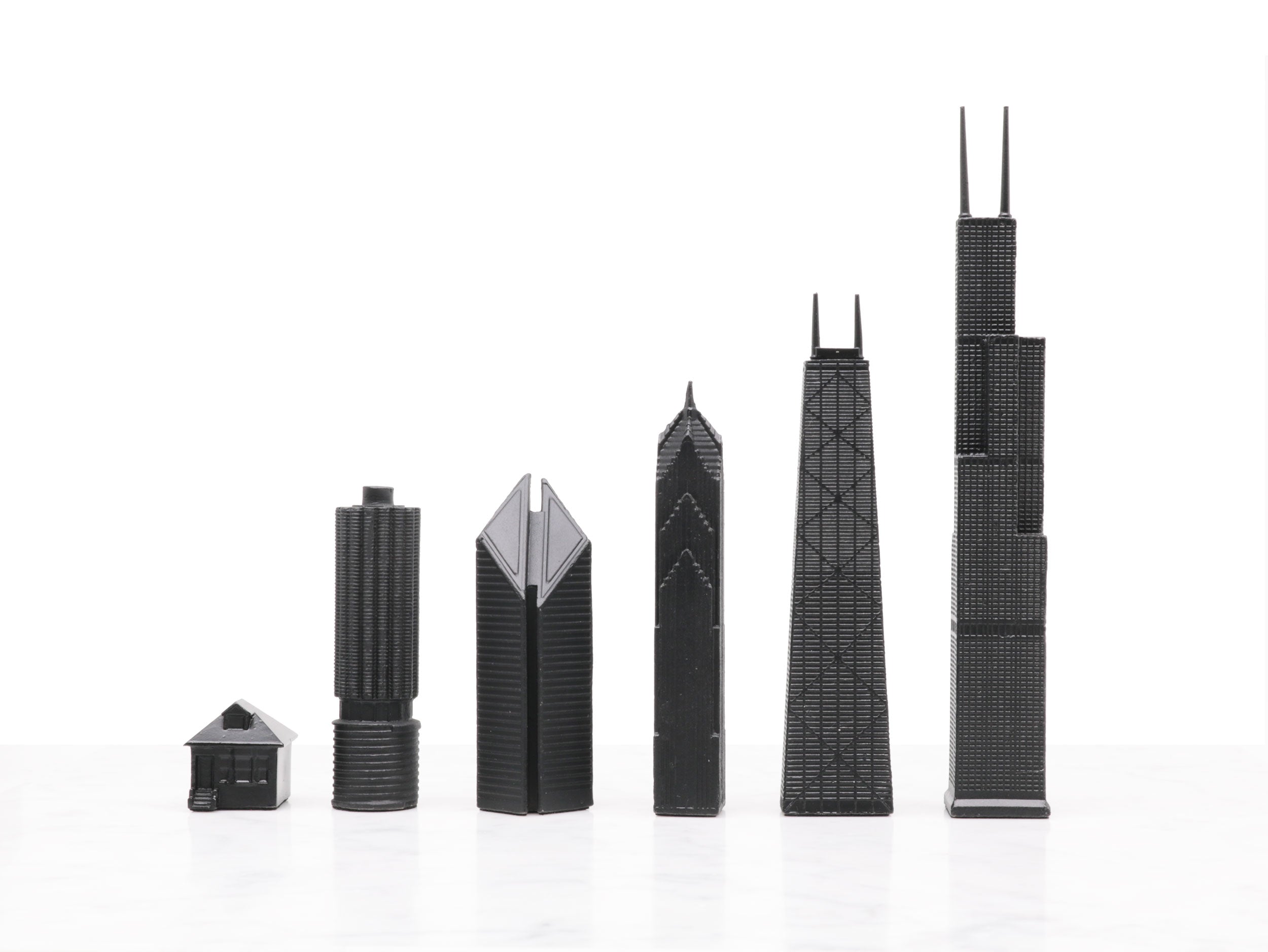 Skyline Chess Chess Set Stainless Steel Chicago Edition With Chicago Wood Map Board