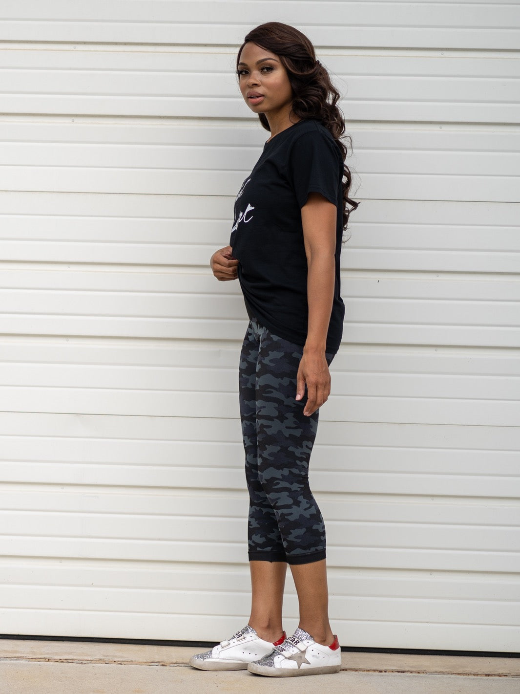 Snapback™ Postpartum Crop Leggings - Black Camo - Final Sale