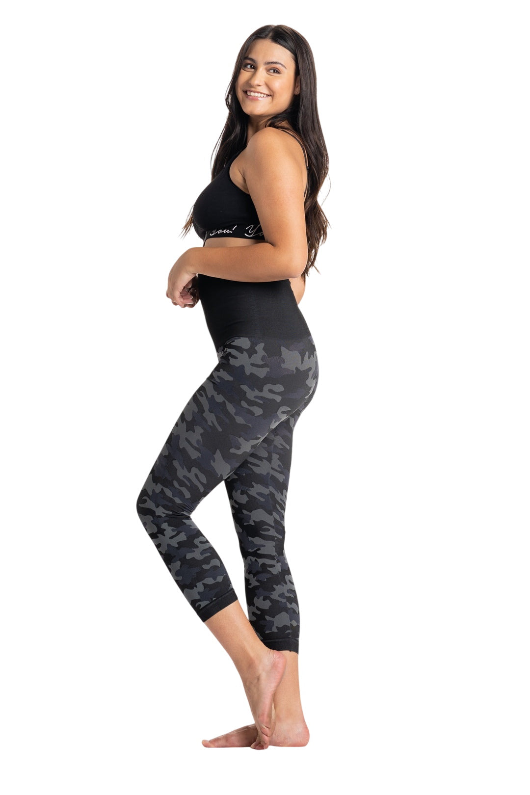 Snapback⢠Postpartum Crop Leggings - Black Camo - Final Sale