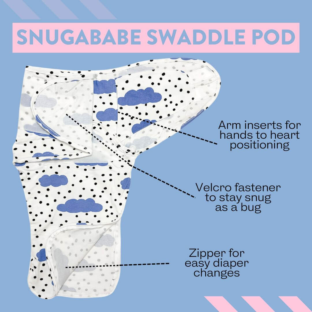 Blue Clouds Snugababe Swaddle™ Sleep Pod