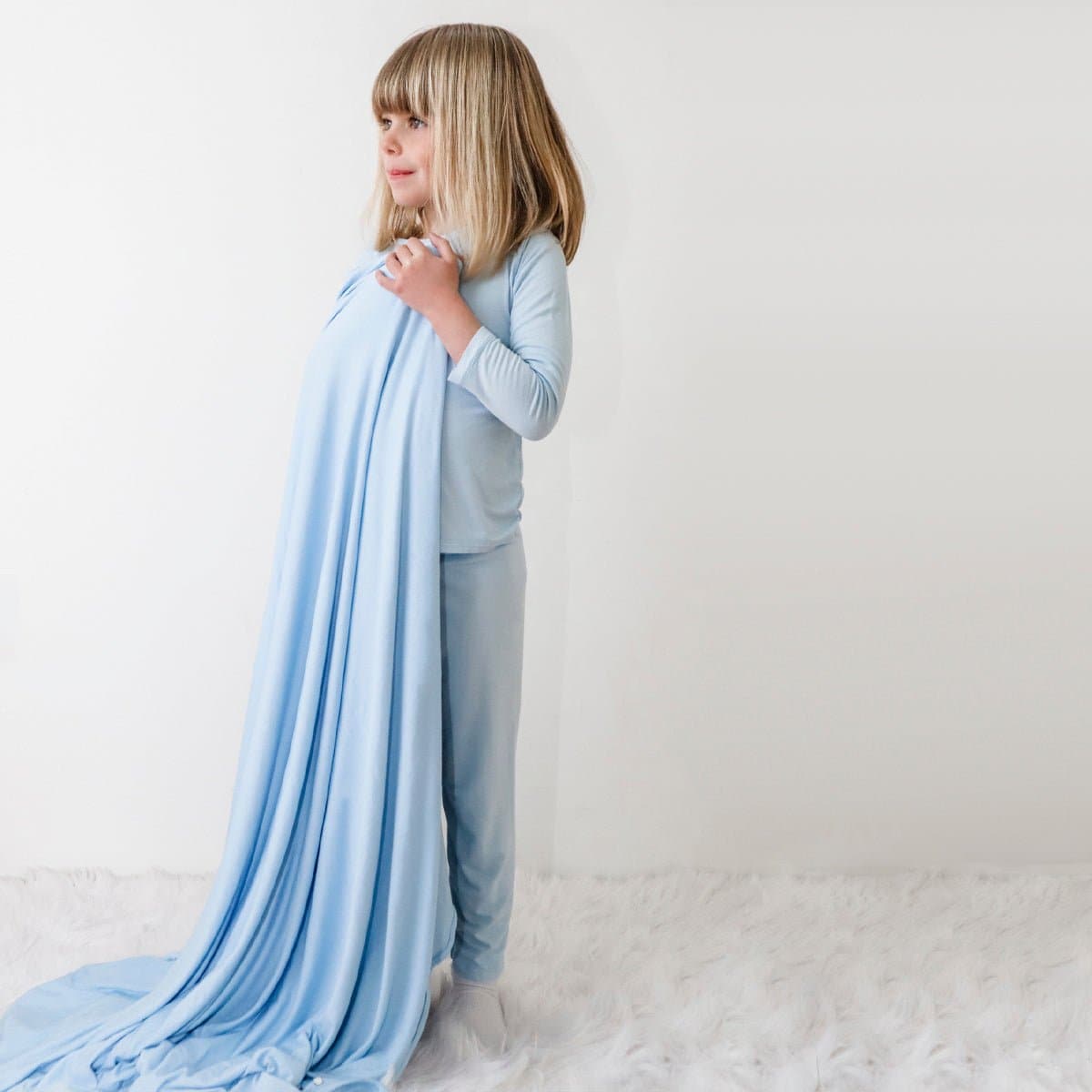 Sky Blue Bamboo Kids Pajamas