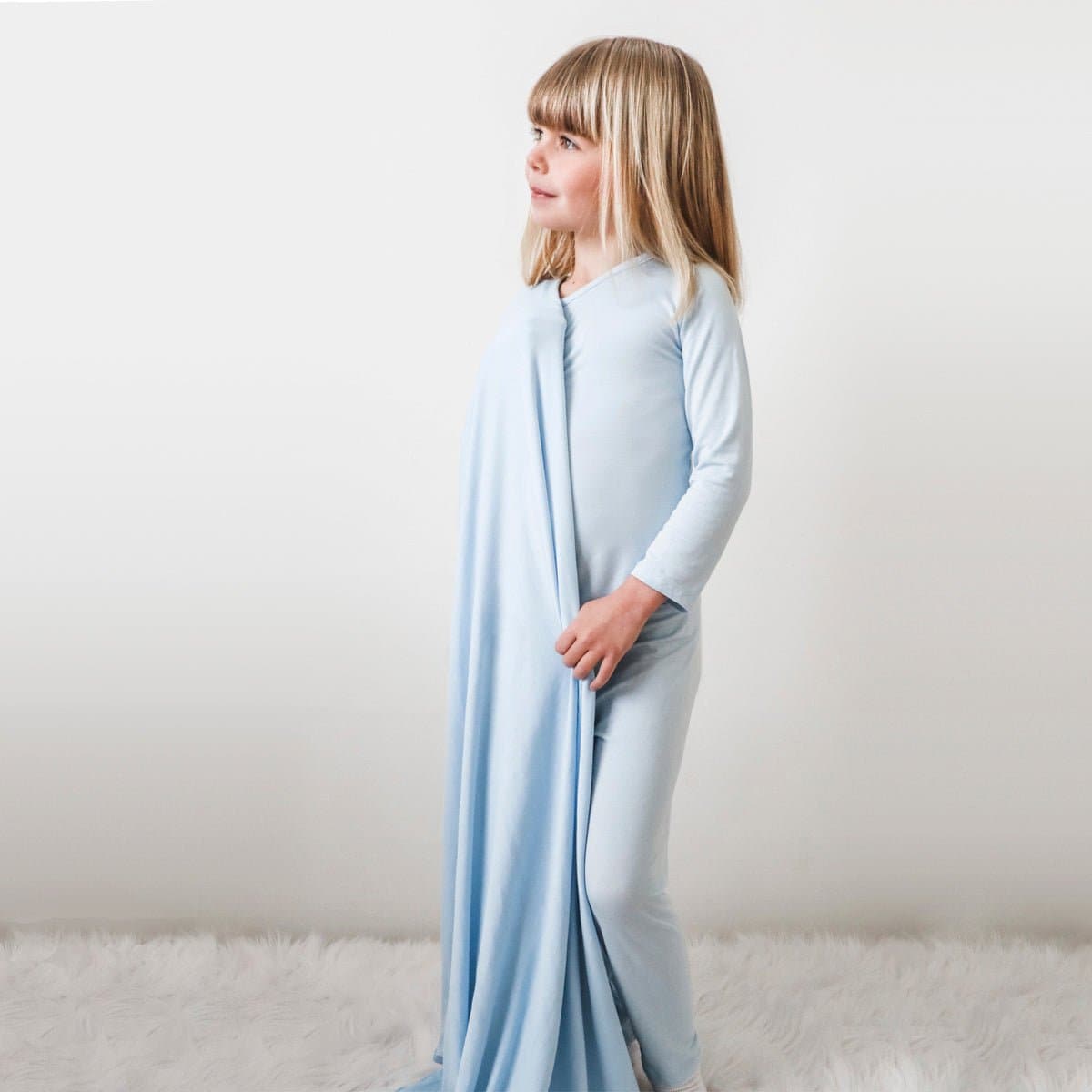 Sky Blue Bamboo Kids Pajamas