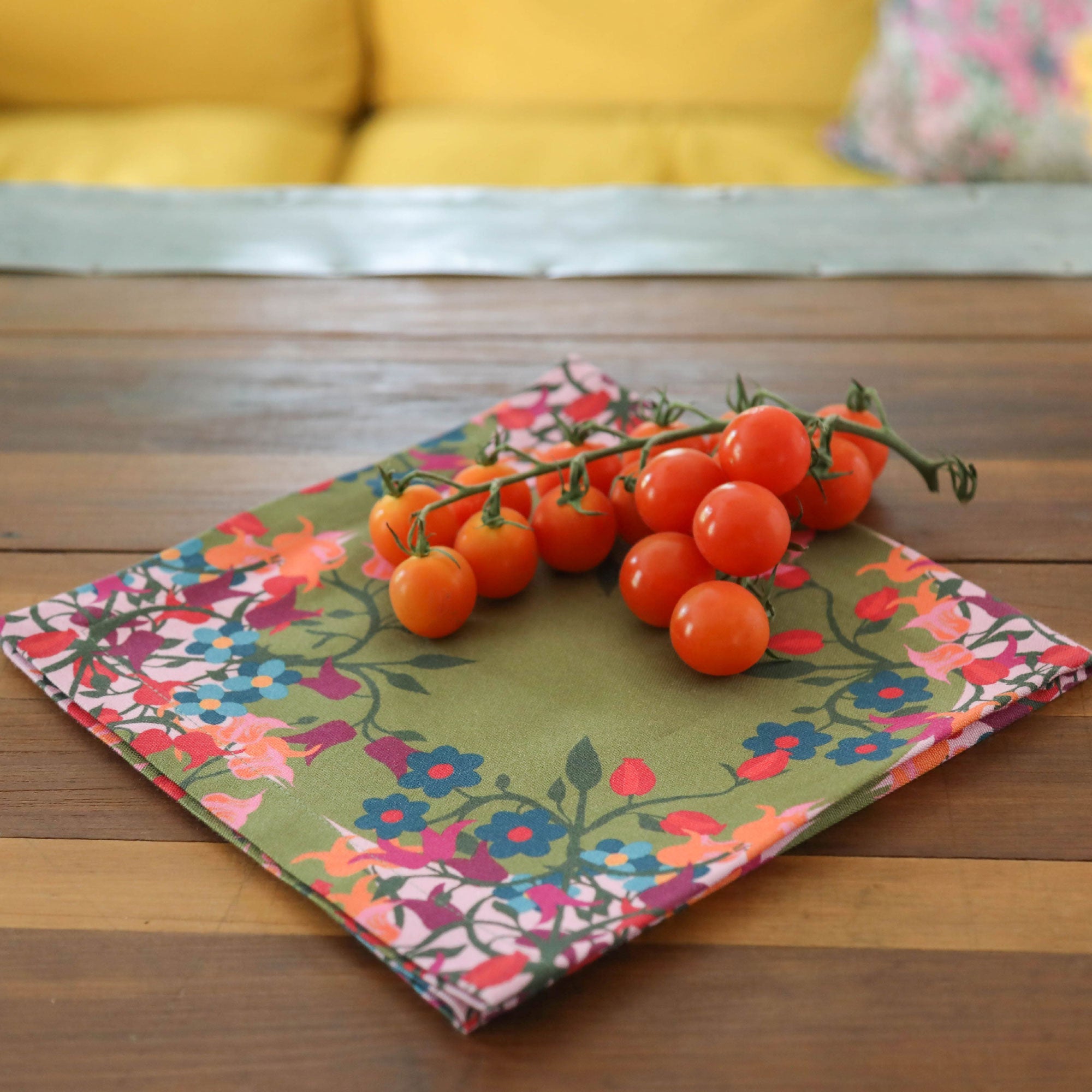 6 Napkins Blumen Green Offcut Version