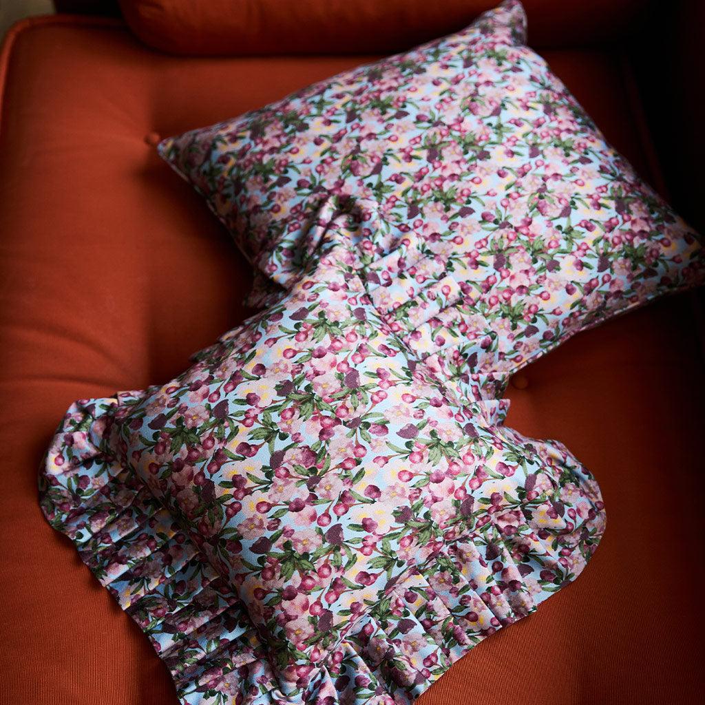 Square Pillow Cover Romance Is Dead Blue