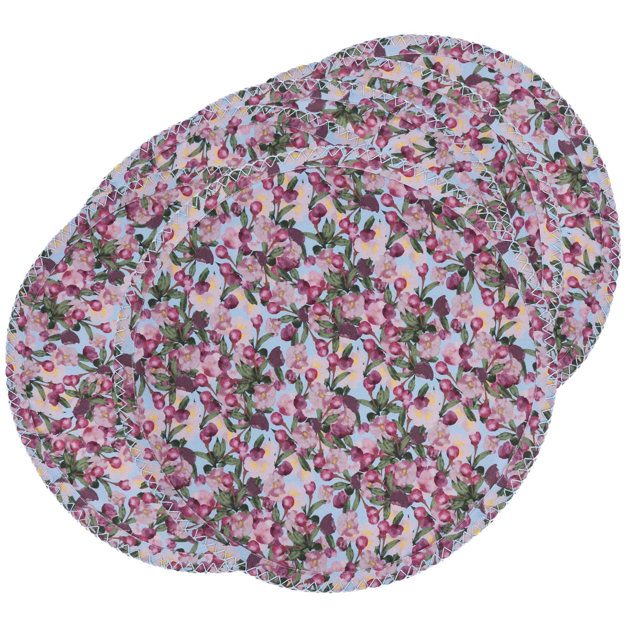 6 Round Placemats Romance Is Dead Blue