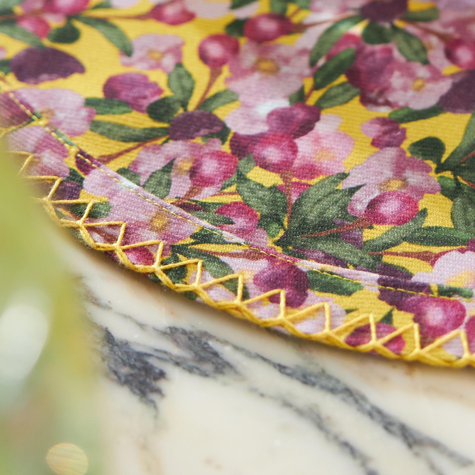 6 Round Placemats Romance Is Dead Yellow