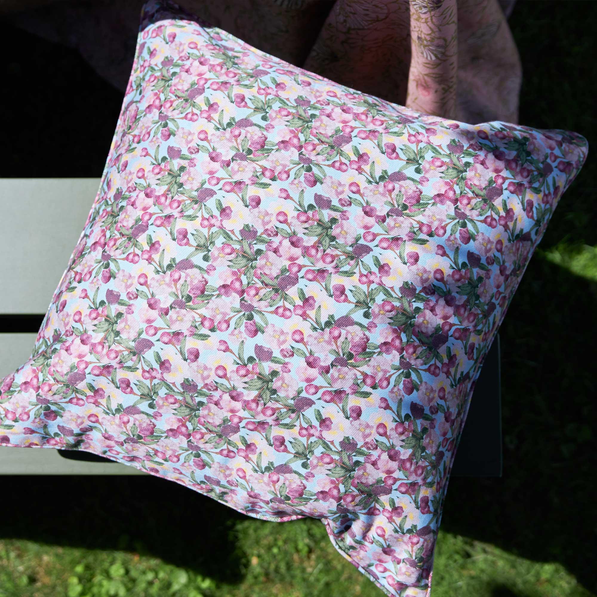 Square Pillow Cover Romance Is Dead Blue