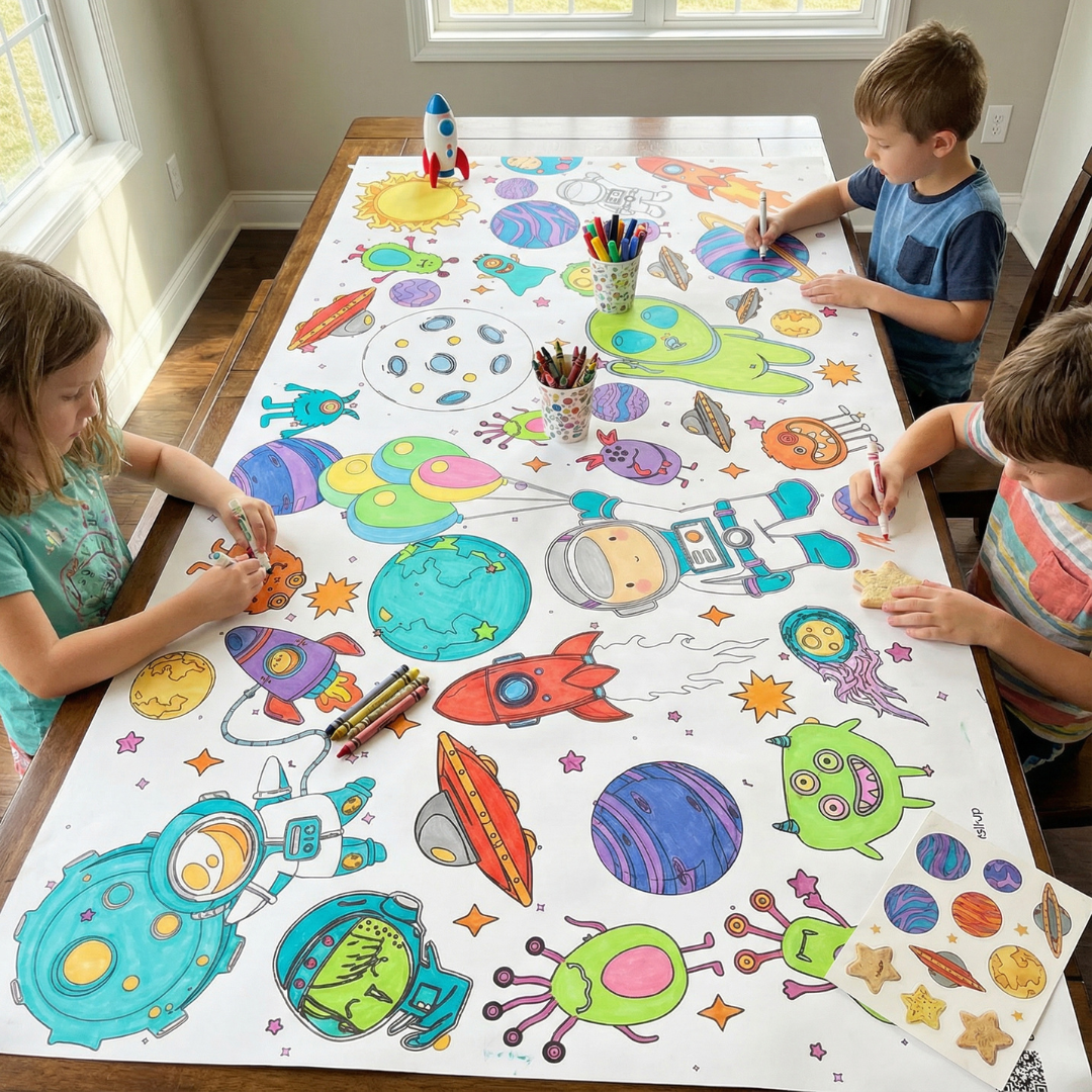 Space Coloring Tablecloth