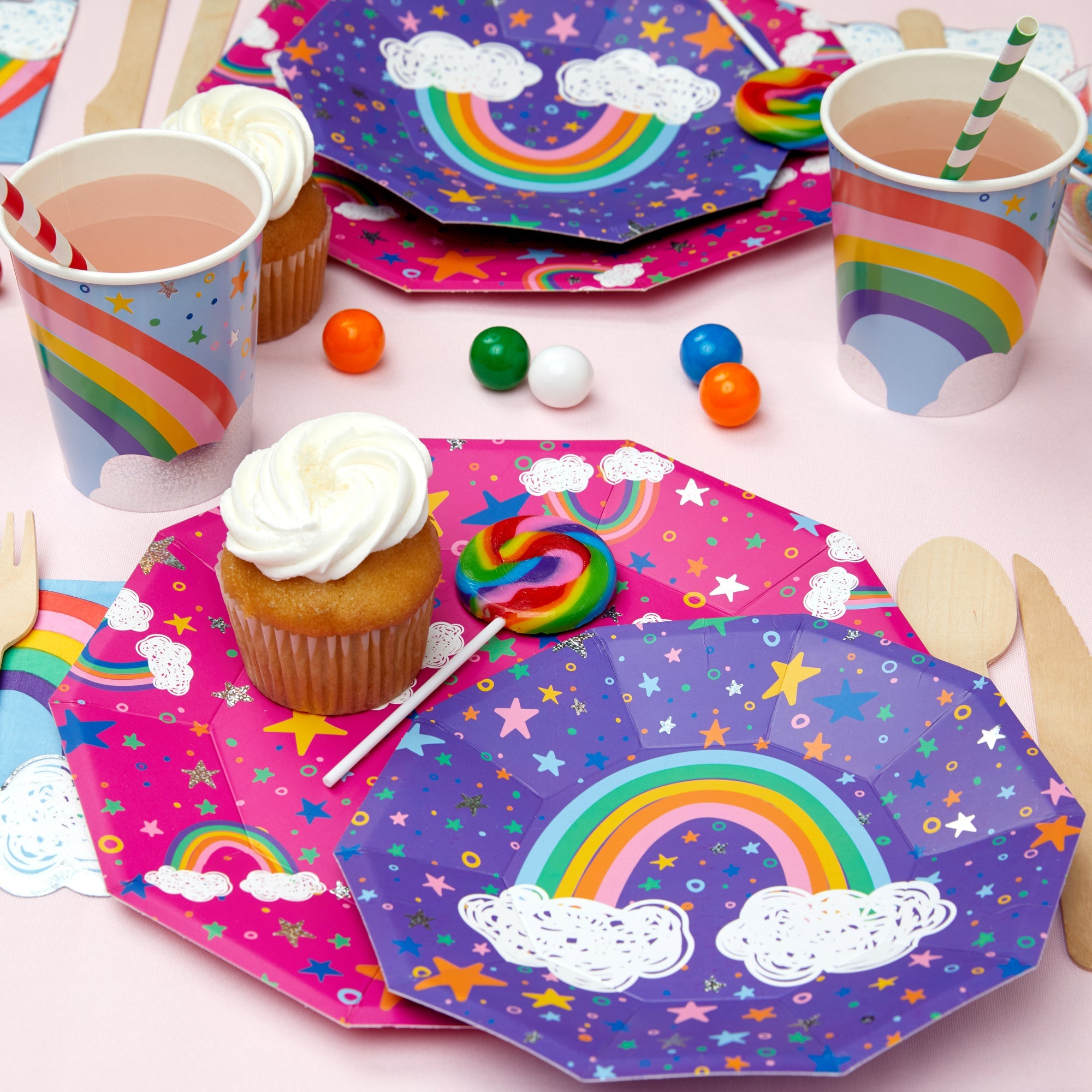 X Sparkella Rainbow Large Plates (10 Per Pack)